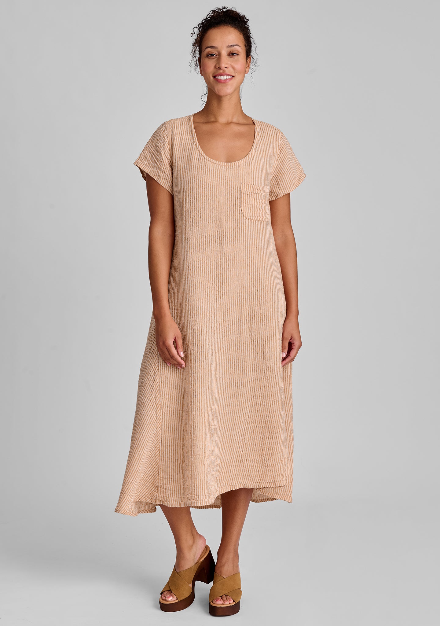 Linen Dresses With Short Sleeves For Women FLAX Linen Dresses With Short Sleeves For Women FLAX
