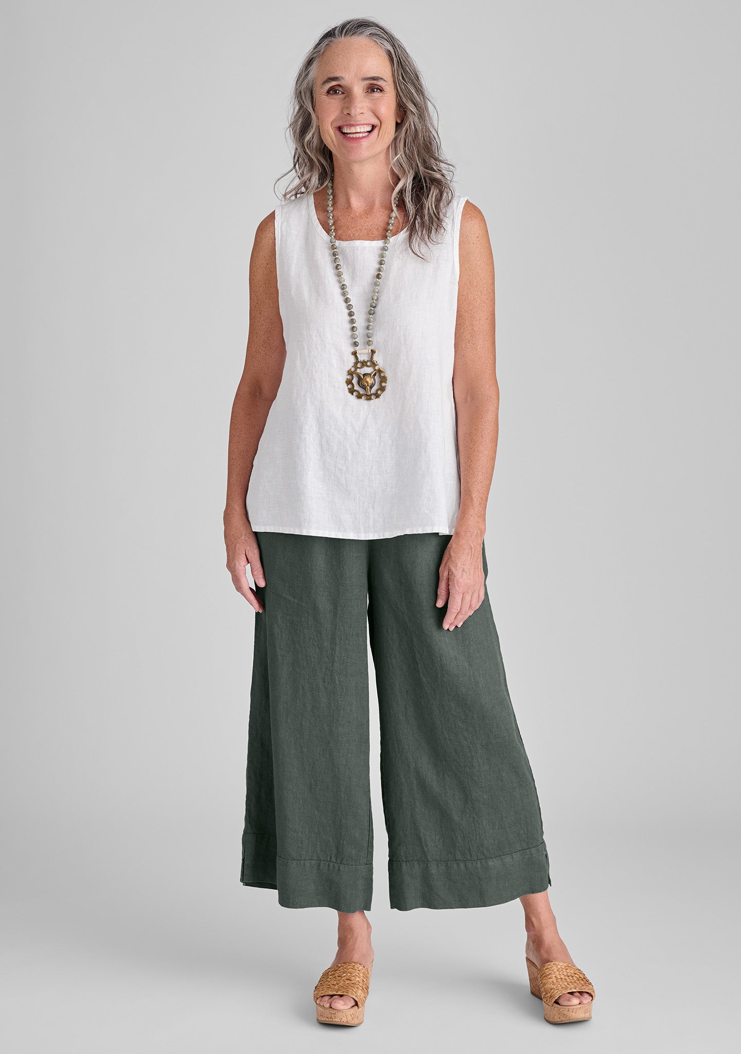 sunny tank linen tank top white