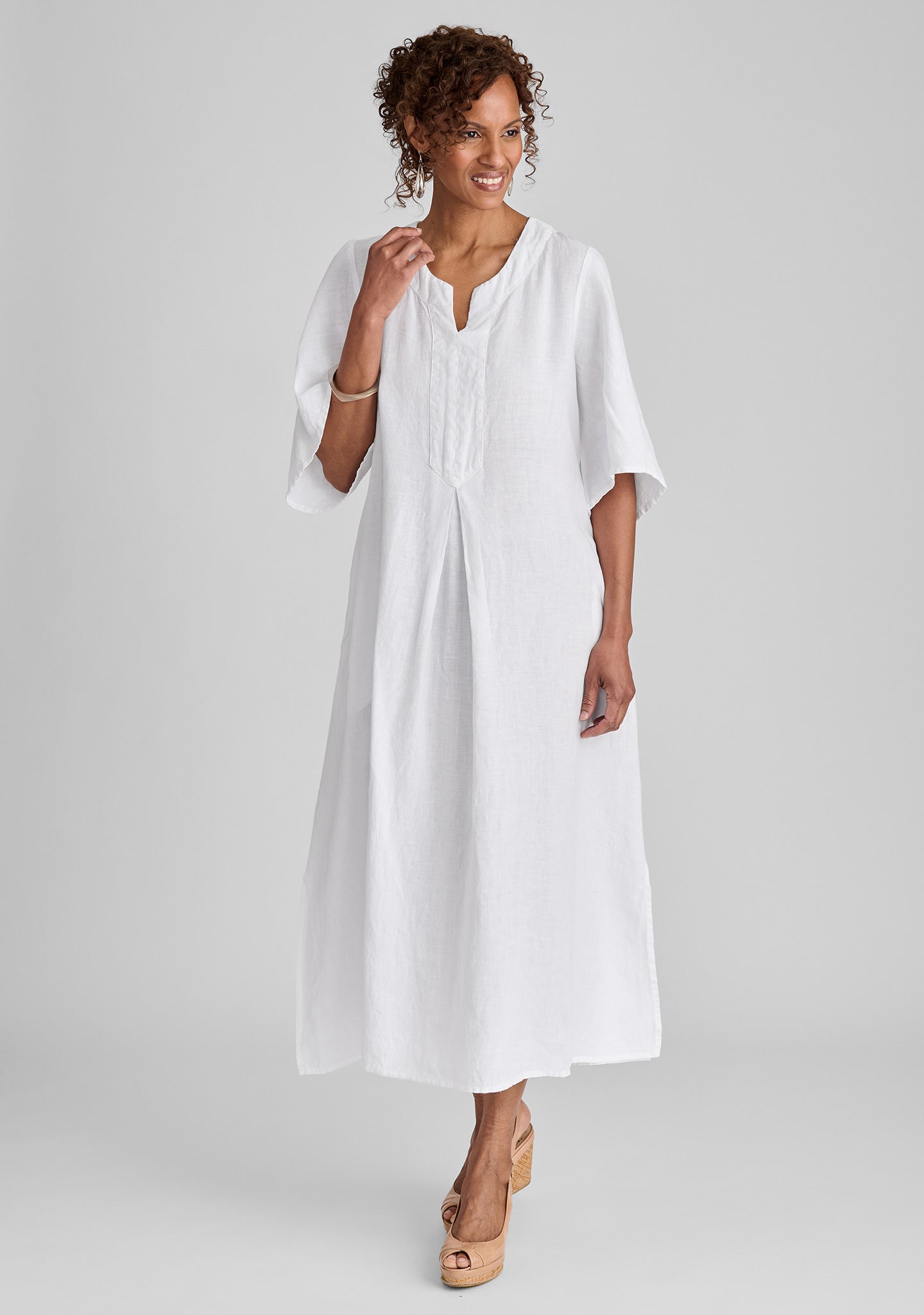 caftan dress linen maxi dress white