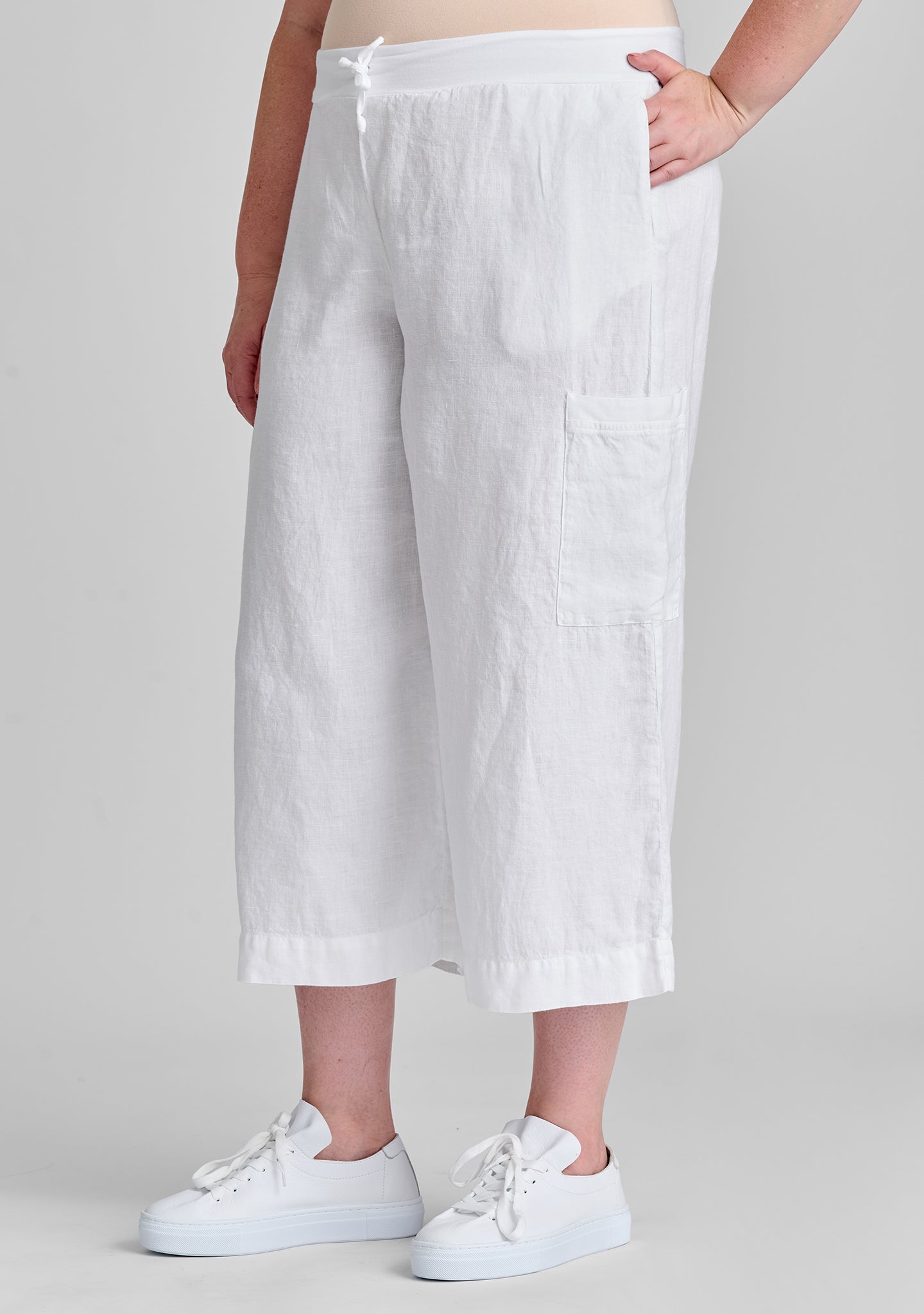 full time pant linen drawstring pants details