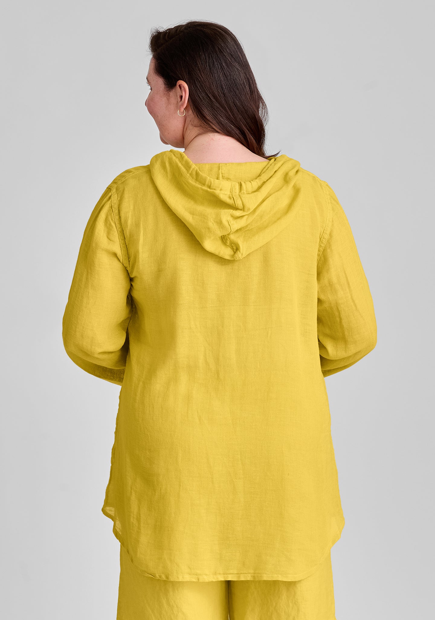 hooded tunic linen shirt details