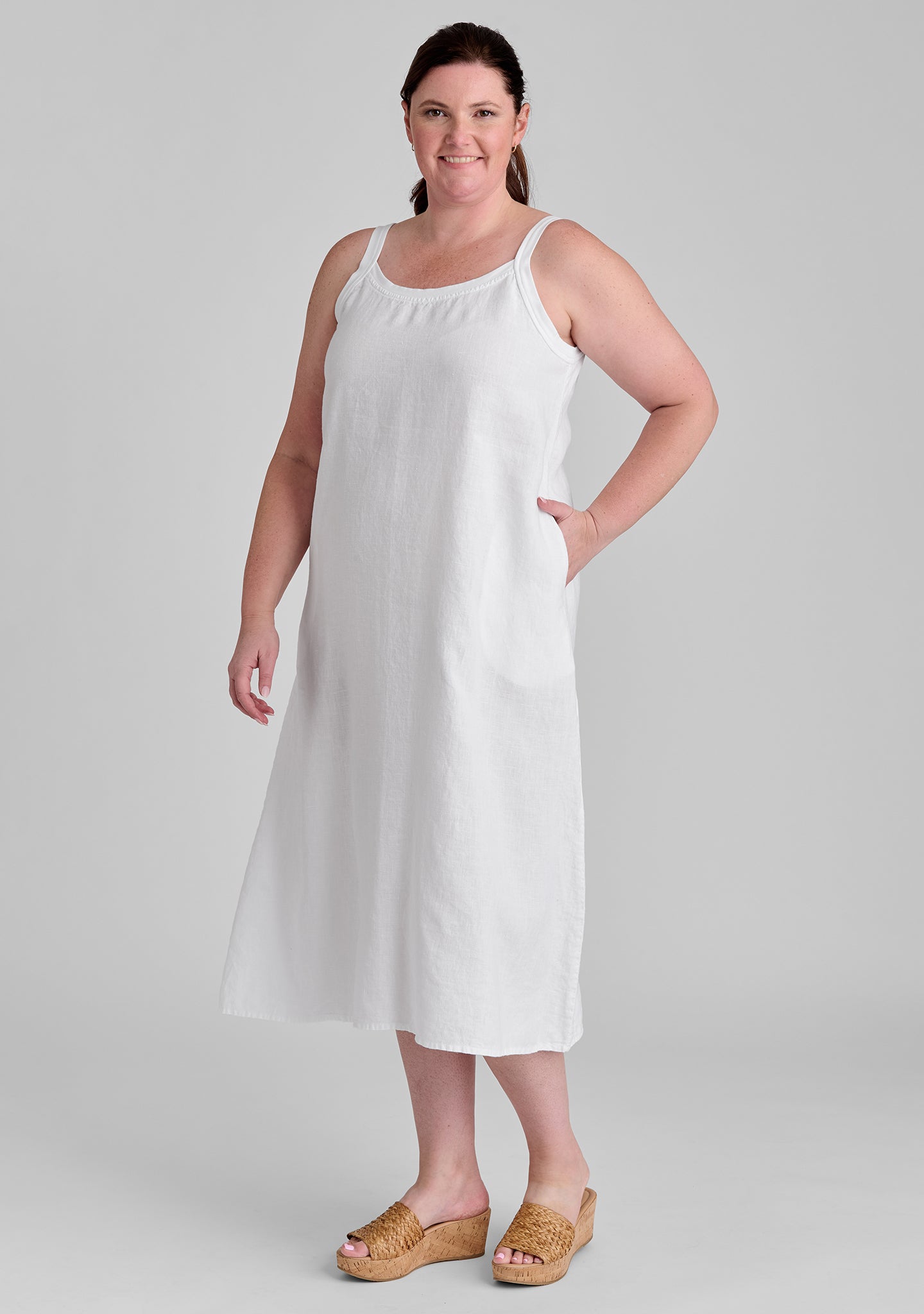 maxi dress linen dress white