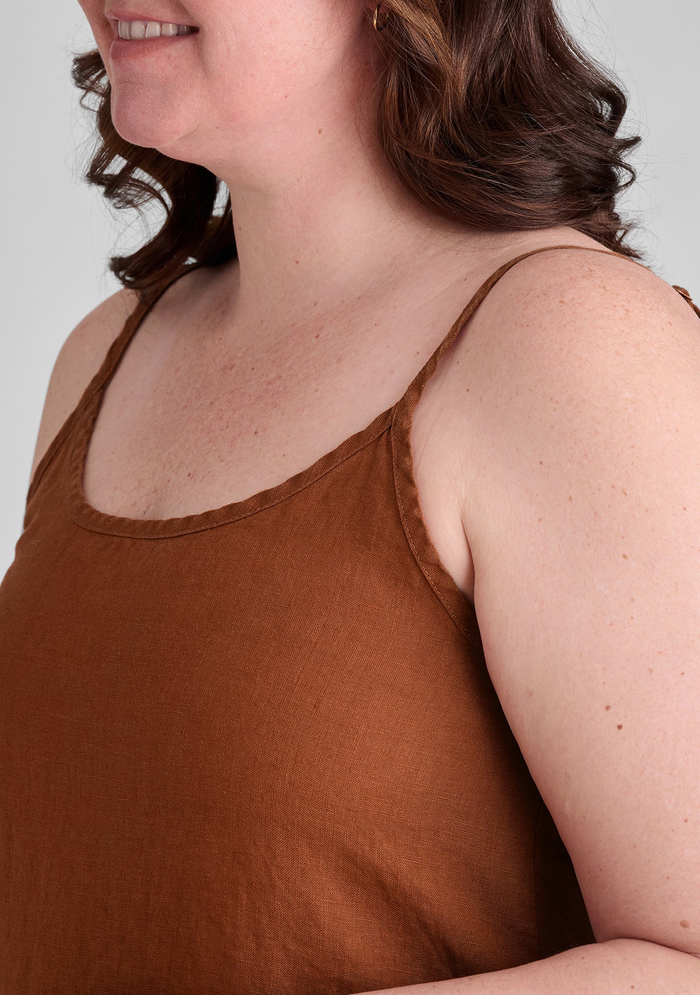 nighttime cami linen tank top details