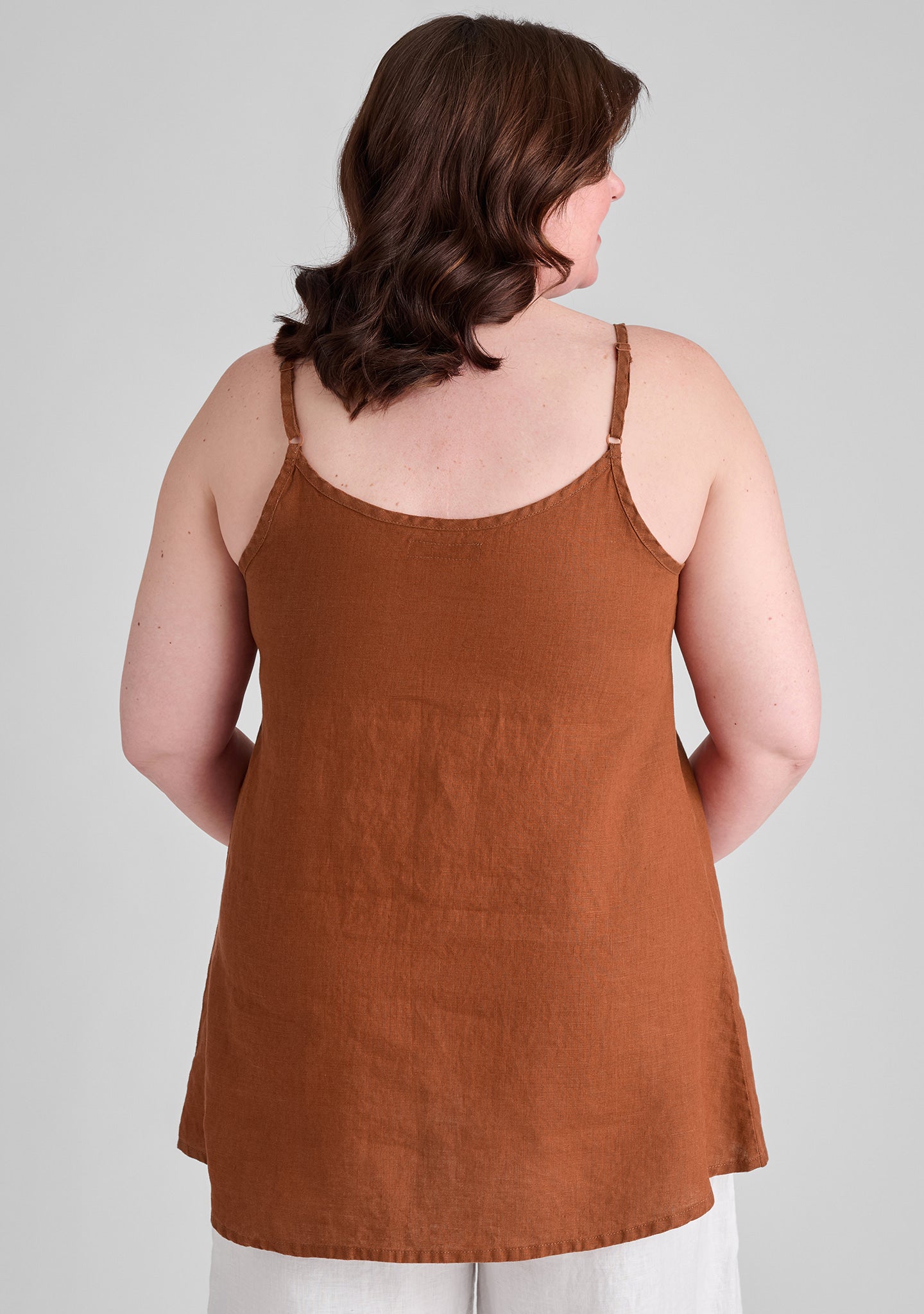 nighttime cami linen tank top details