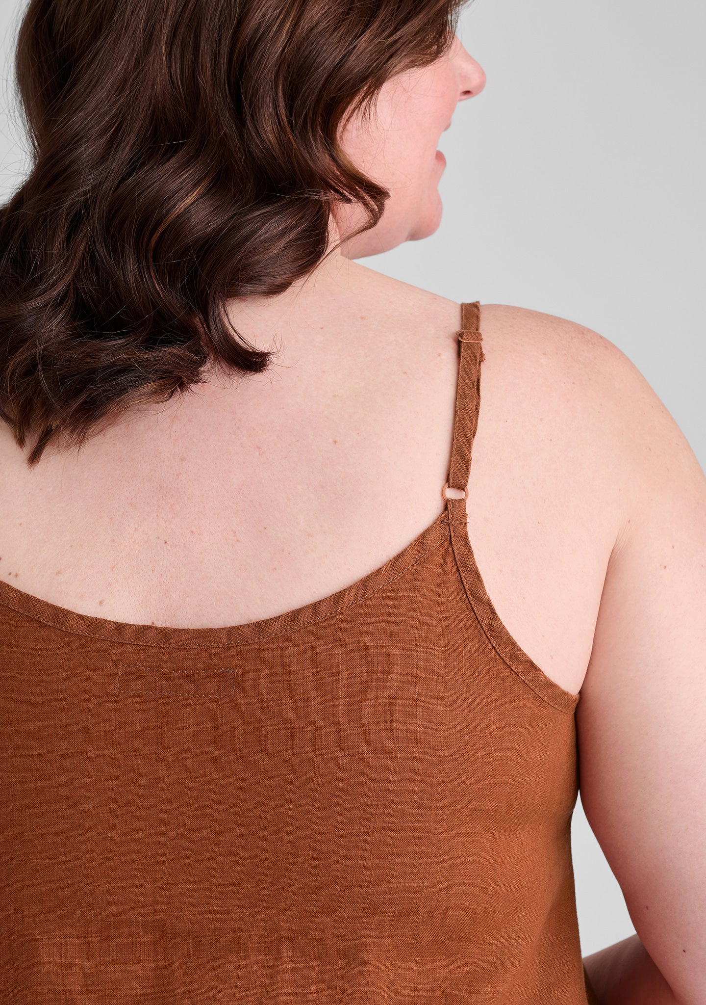 nighttime cami linen tank top details