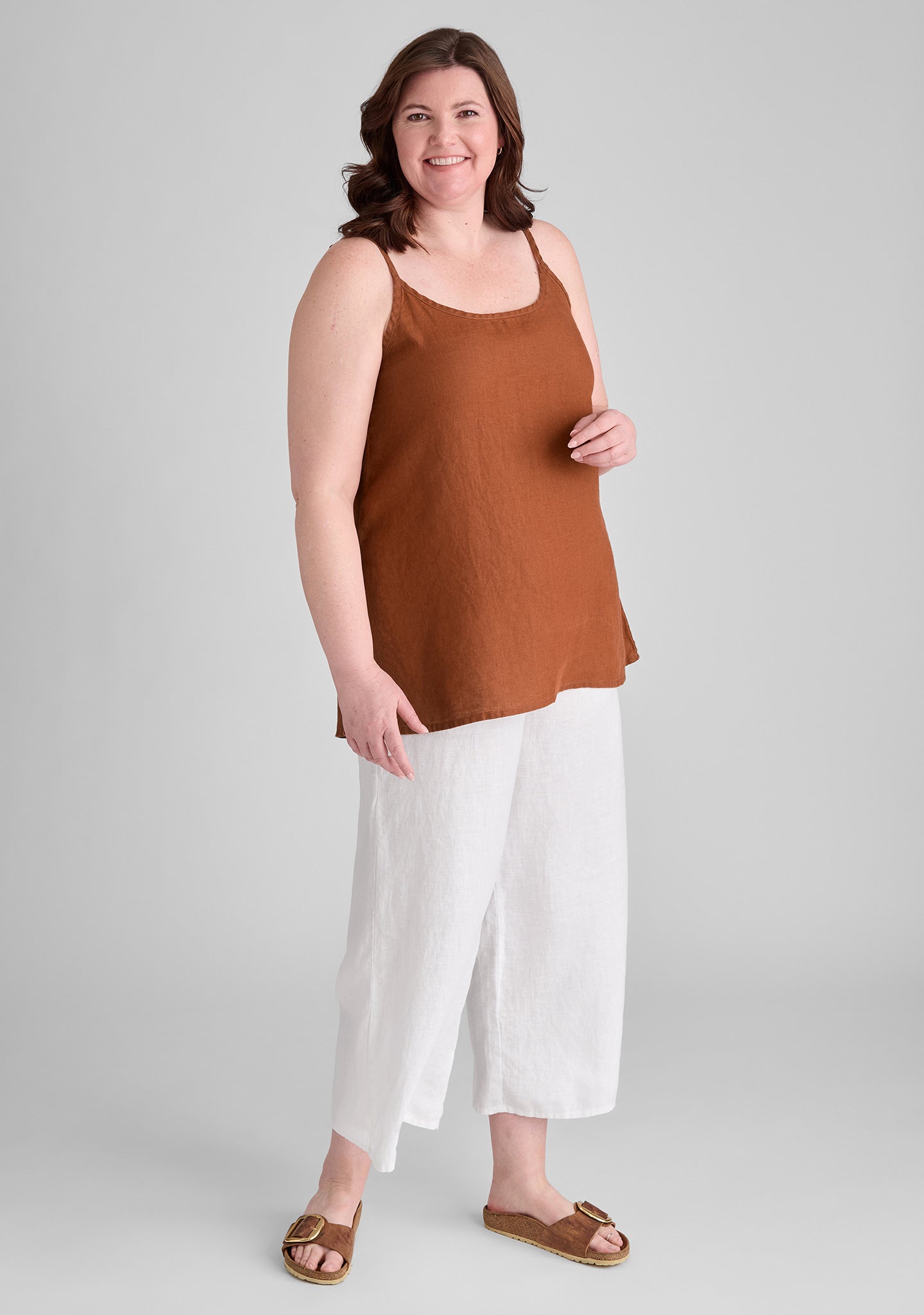nighttime cami linen tank top details