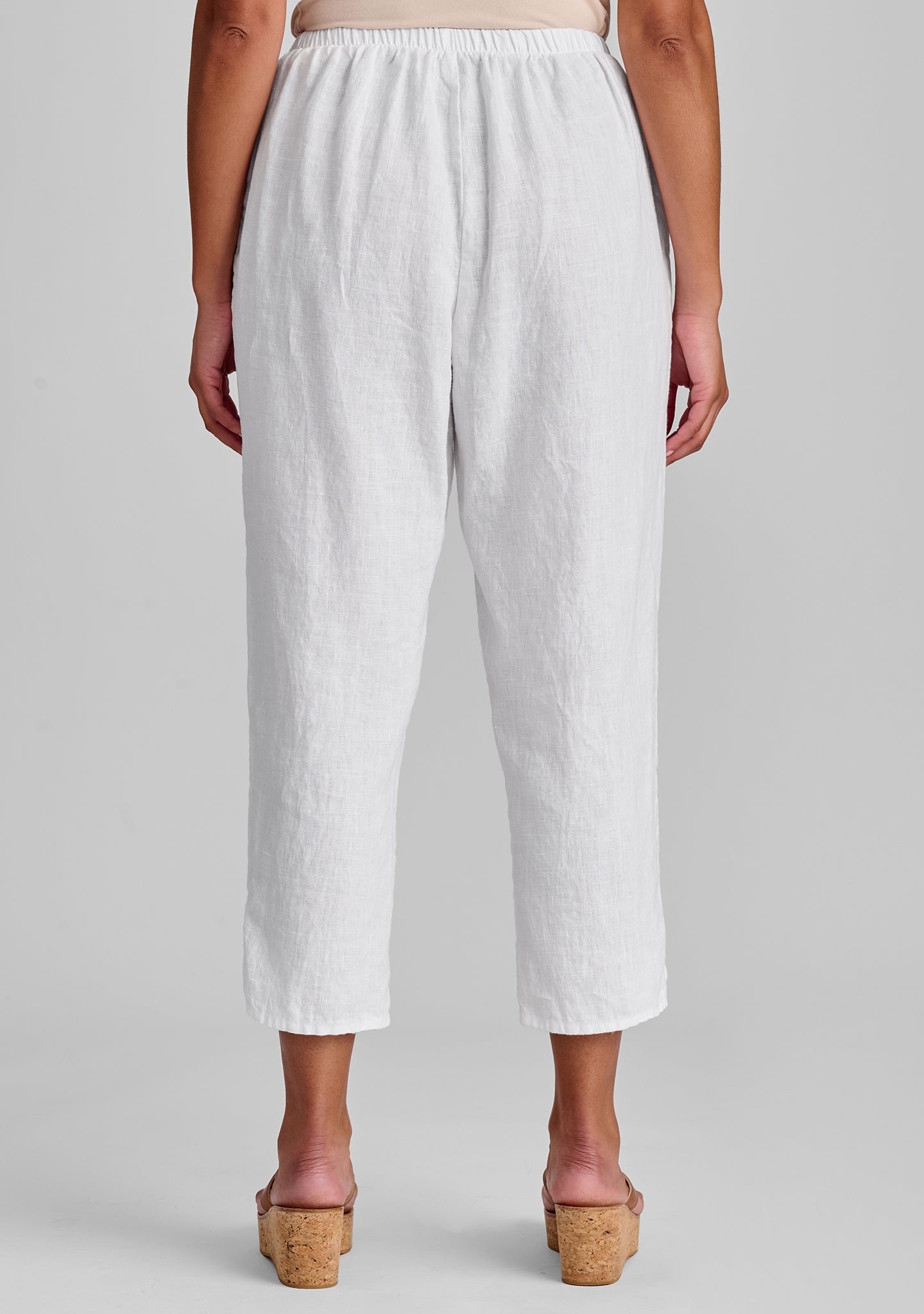 pocketed ankle pants linen pants details