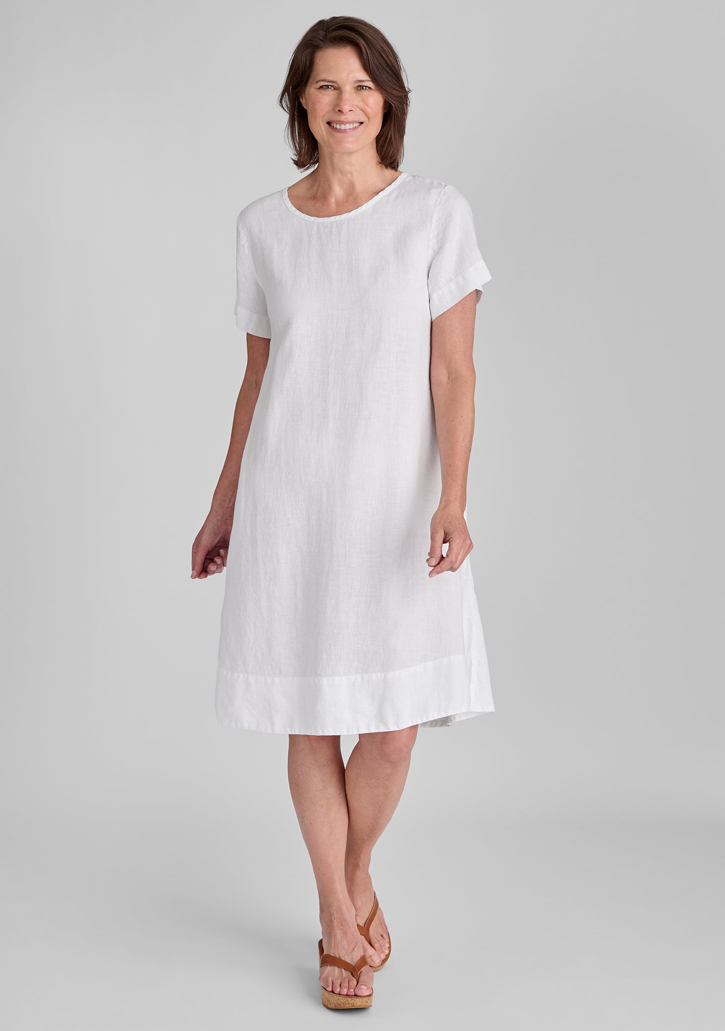 Roadie Tee Dress - Linen Dress - FINAL SALE White / S Roadie Tee Dress - Linen Dress - FINAL SALE White / S