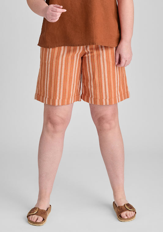 shorty linen shorts orange