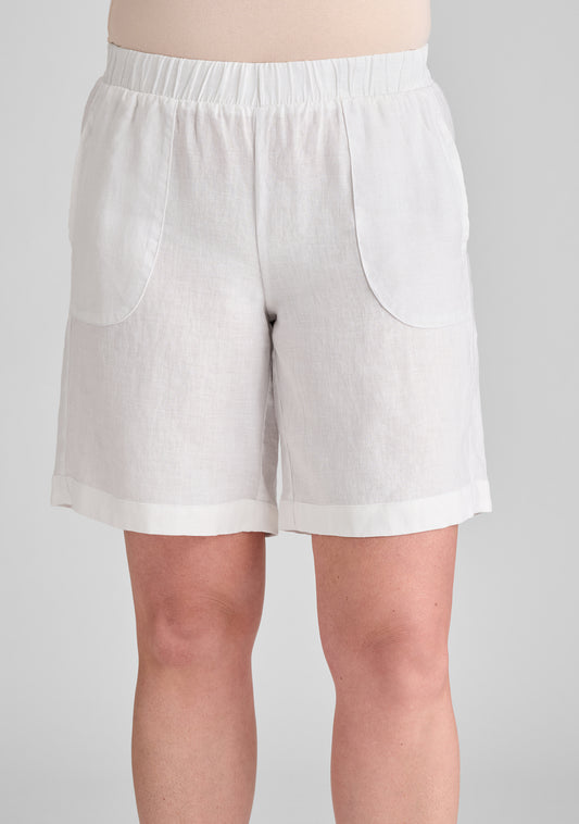 shorty linen shorts white