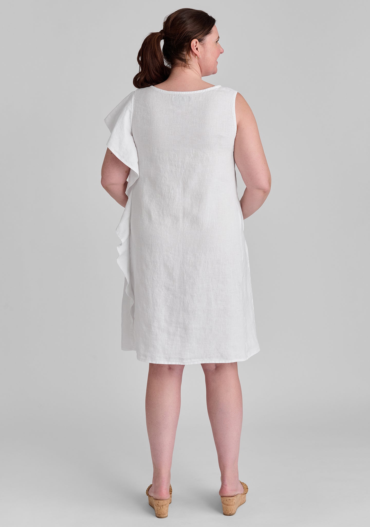 social dress linen shift dress details