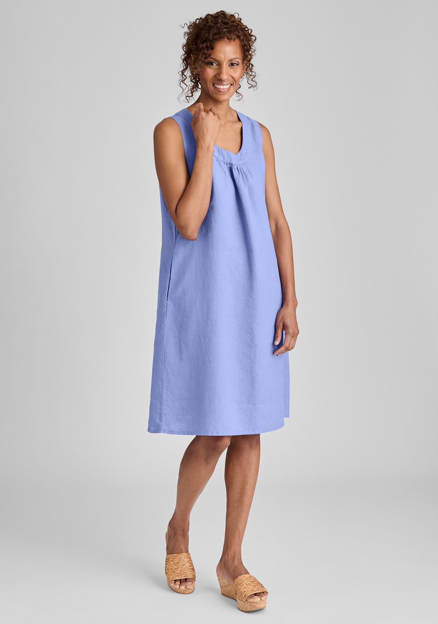Tao Dress - Linen Shift Dress - FINAL SALE Periwinkle / P Tao Dress - Linen Shift Dress - FINAL SALE Periwinkle / P