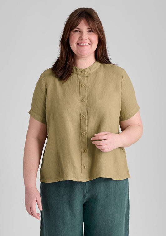 zdenka blouse linen top green