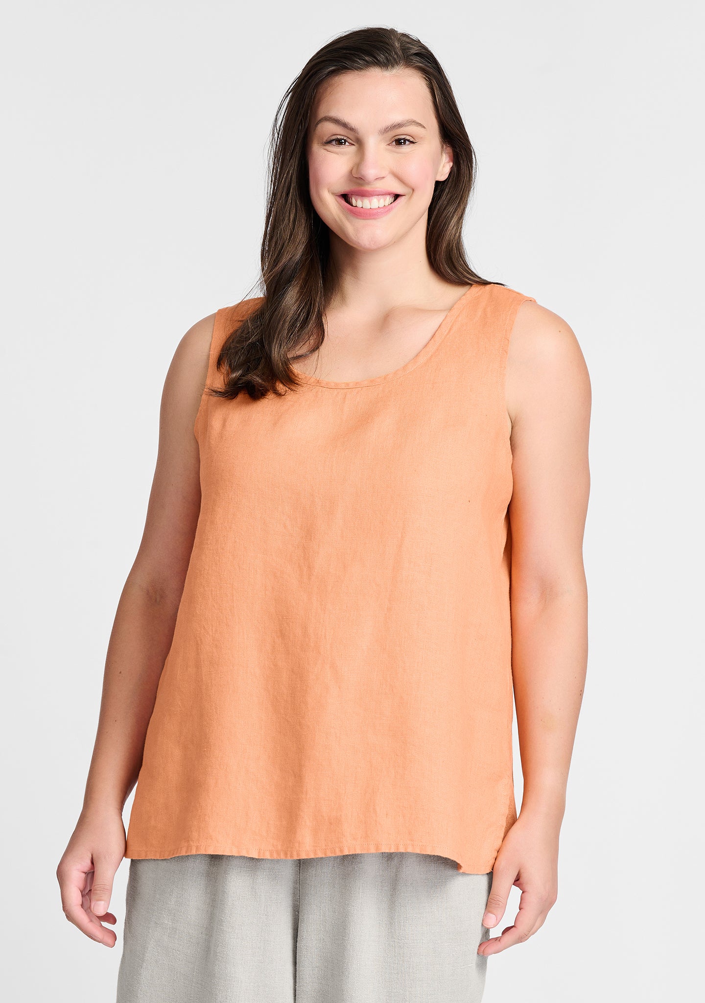 fundamental tank linen tank top orange
