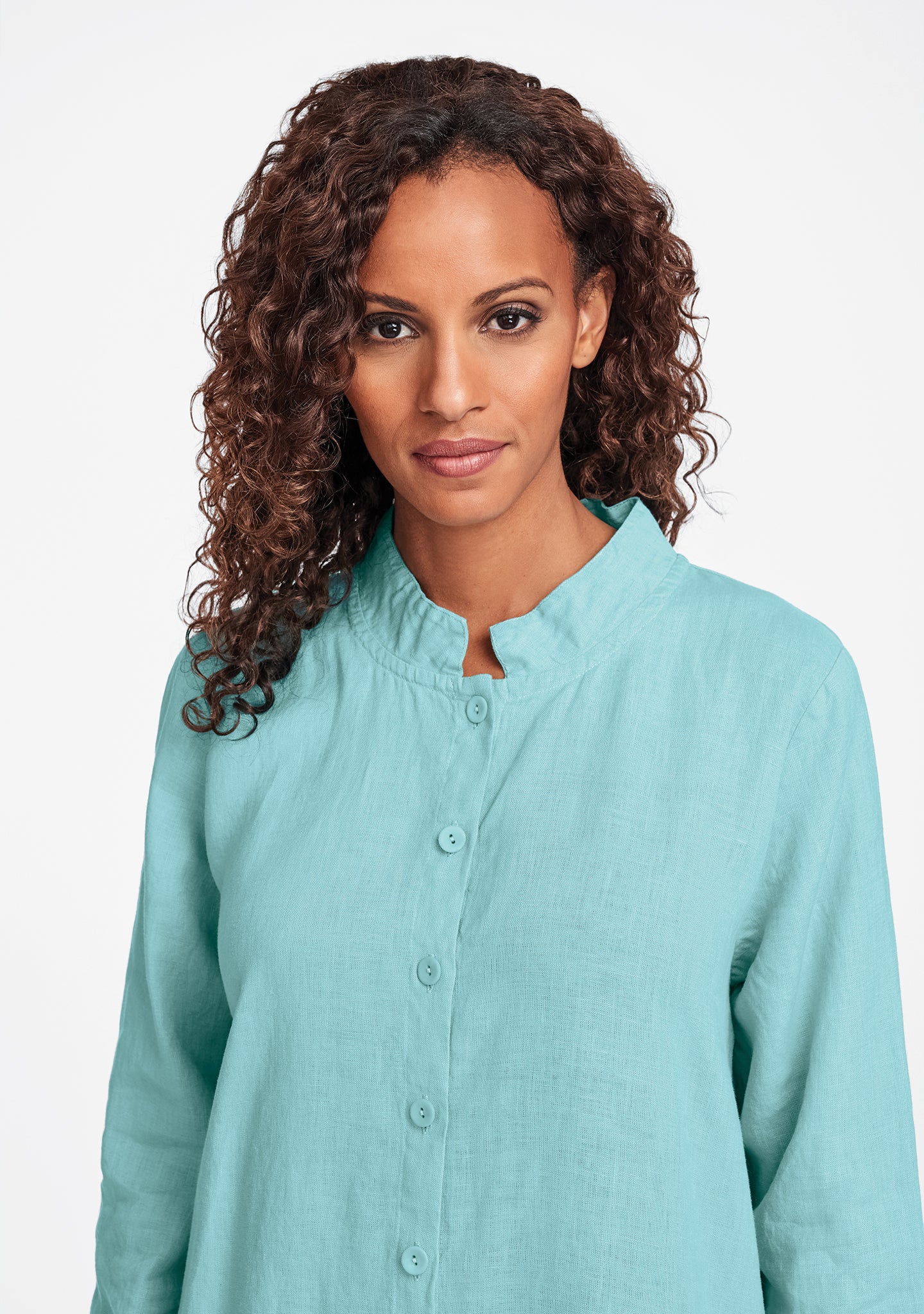 abstract duster linen jacket details