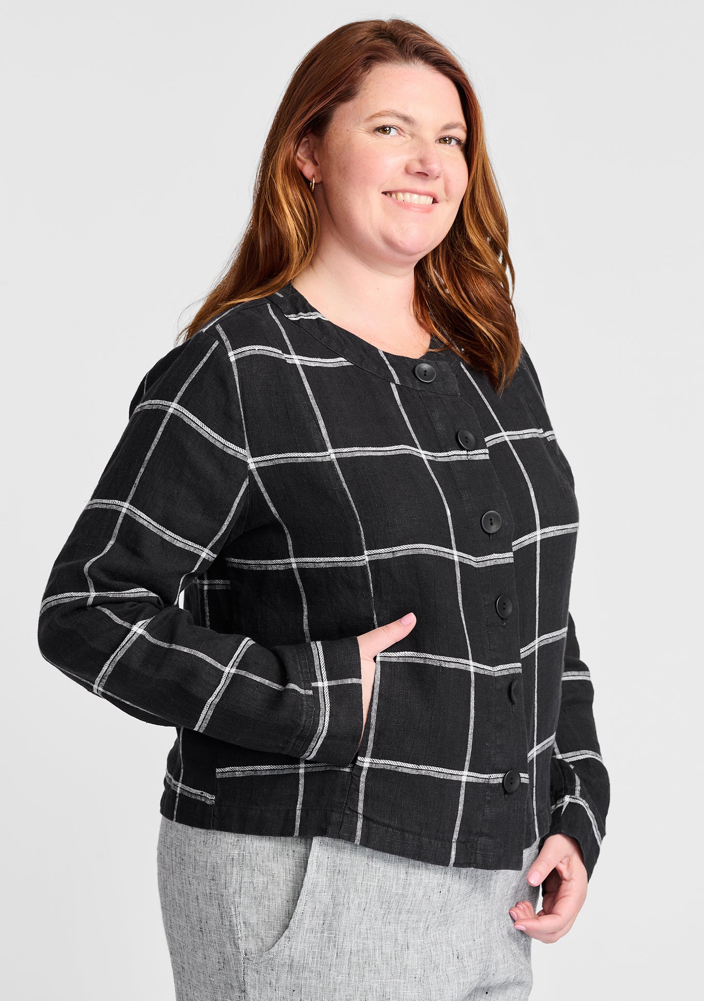 adele jacket linen jacket details