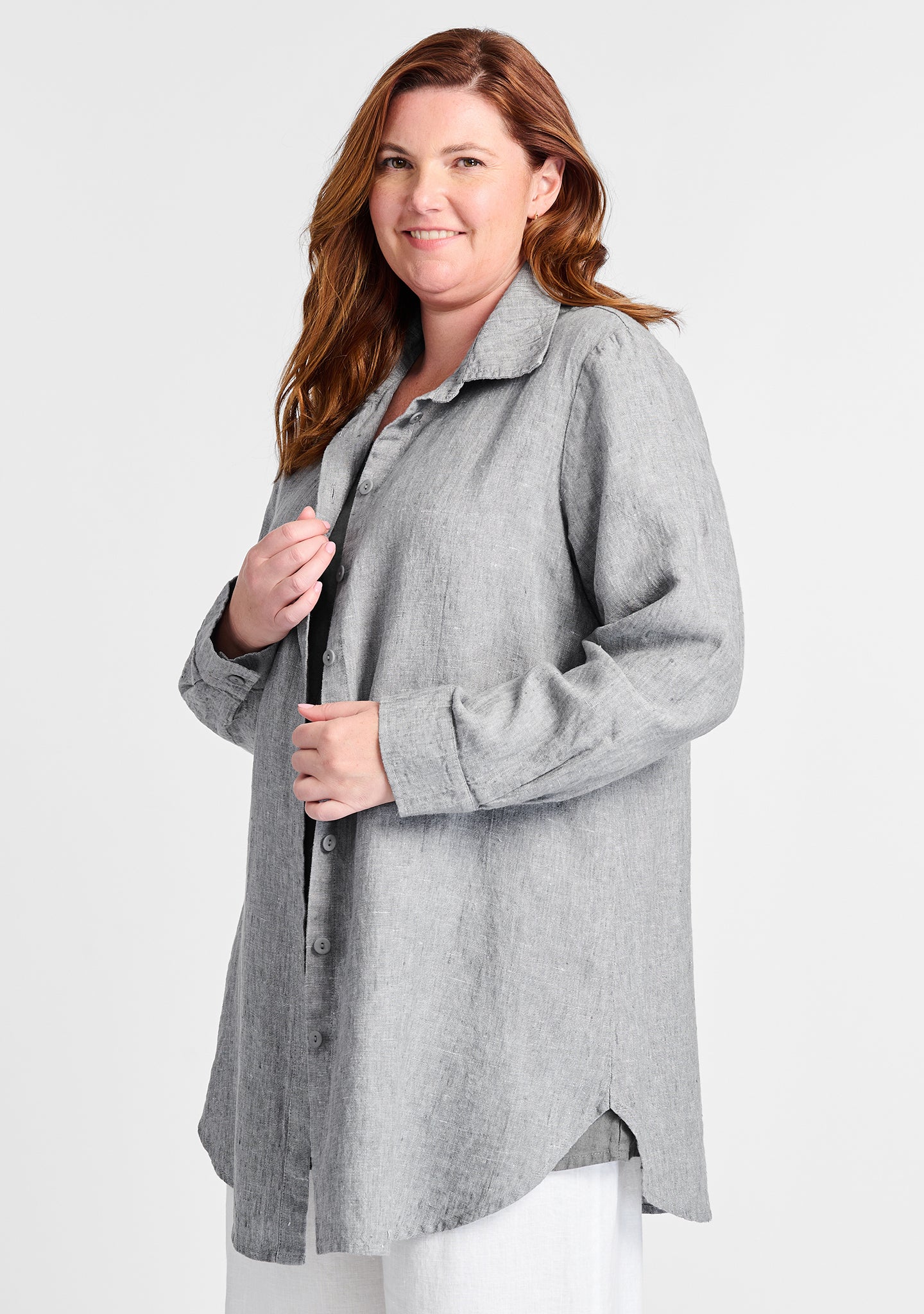 afternoon cover linen button down shirt grey