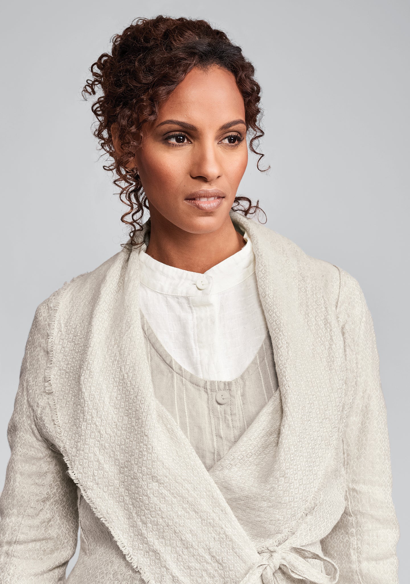 draping jacket linen jacket details