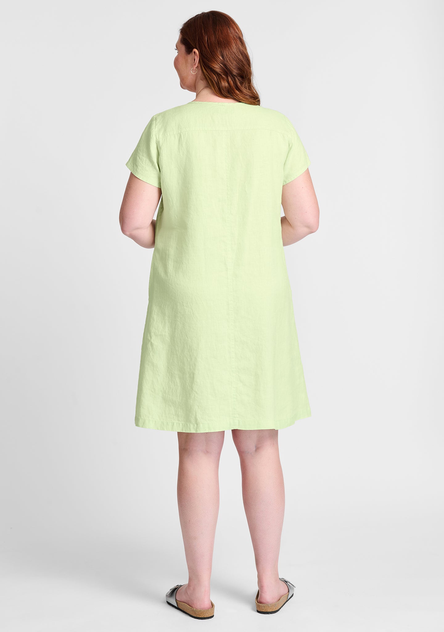 garden party dress linen shift dress details