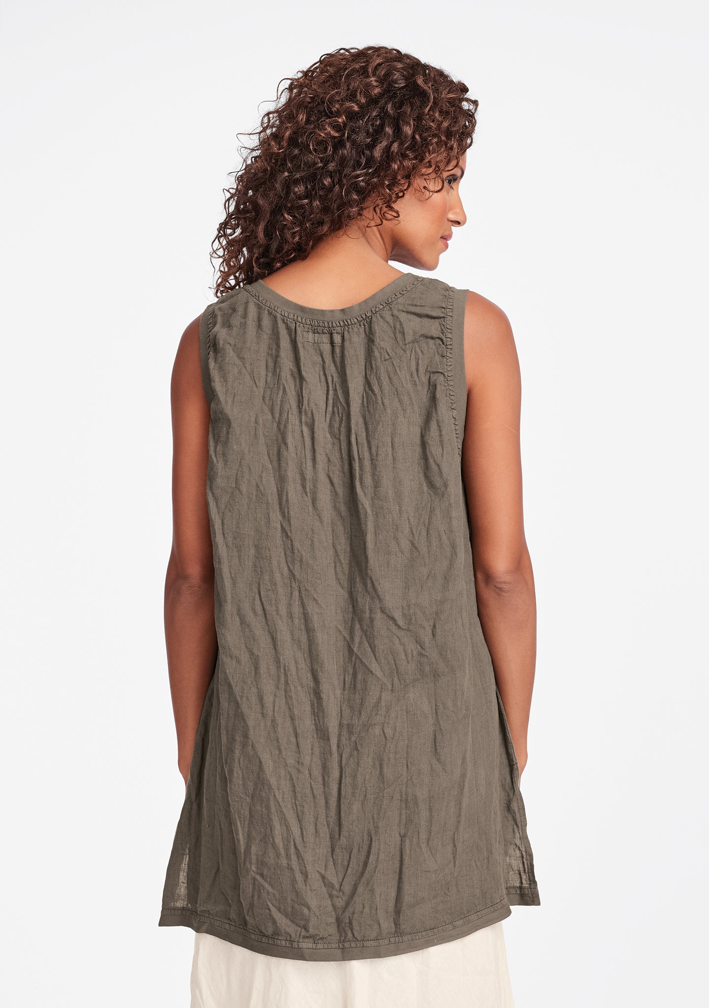 west side tunic linen tank top details