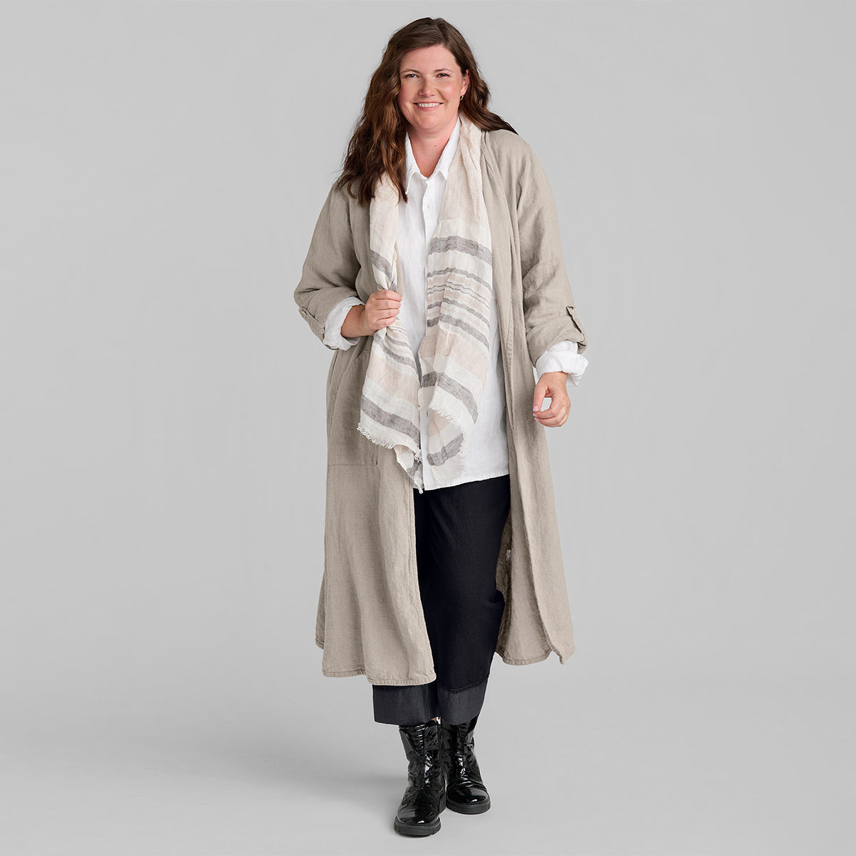 women wearing FLAX clothing in front of grey backdrop