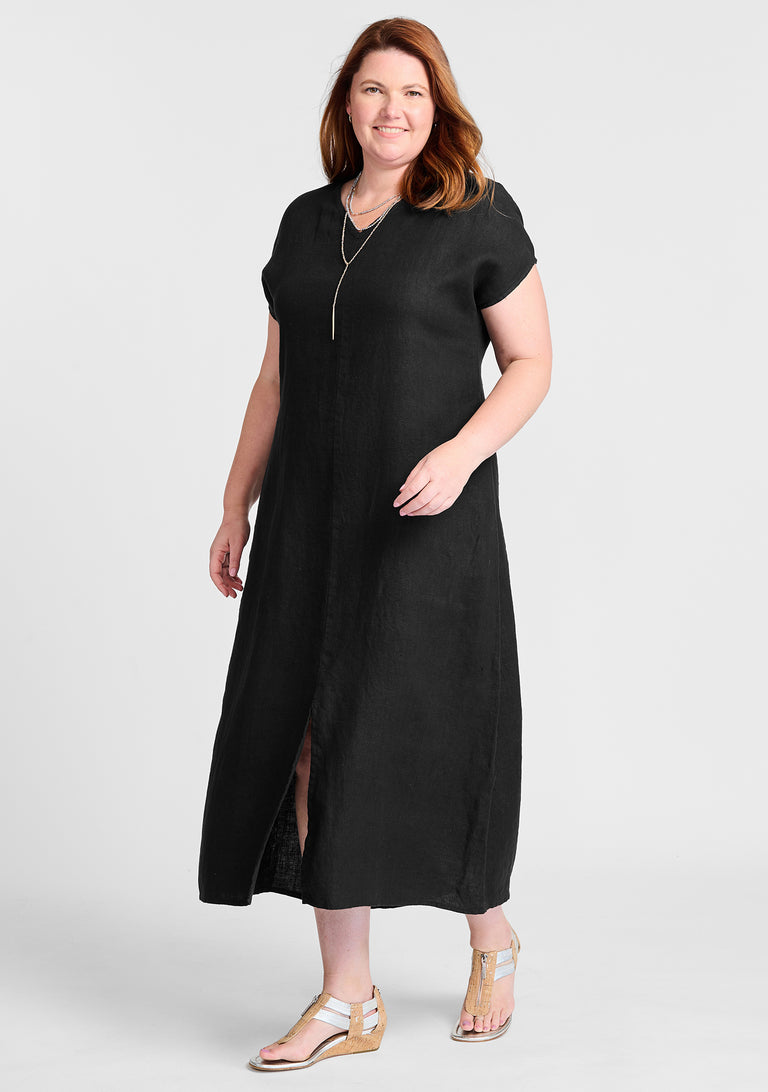 FLAX linen dress in black