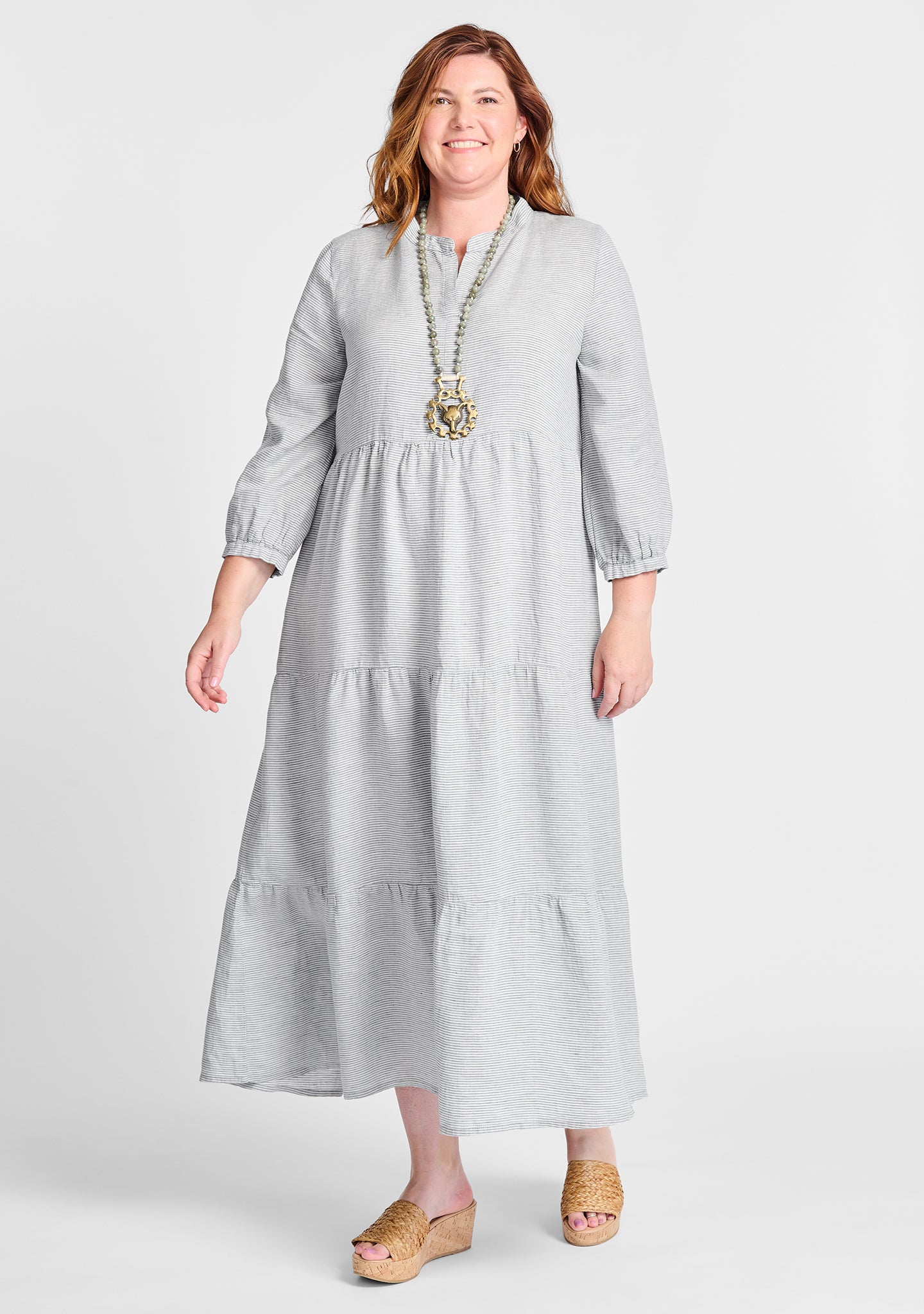 FLAX linen dress in grey