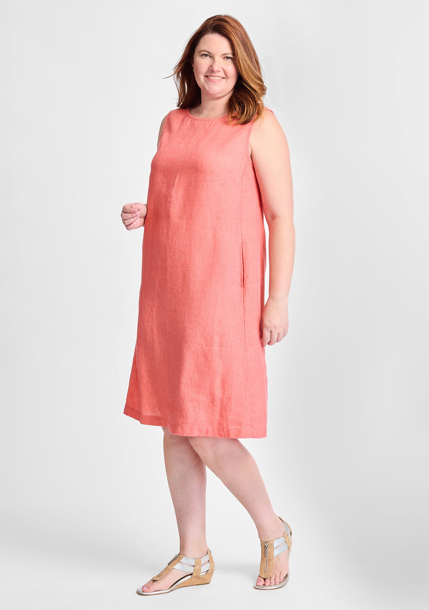 FLAX linen dress in orange