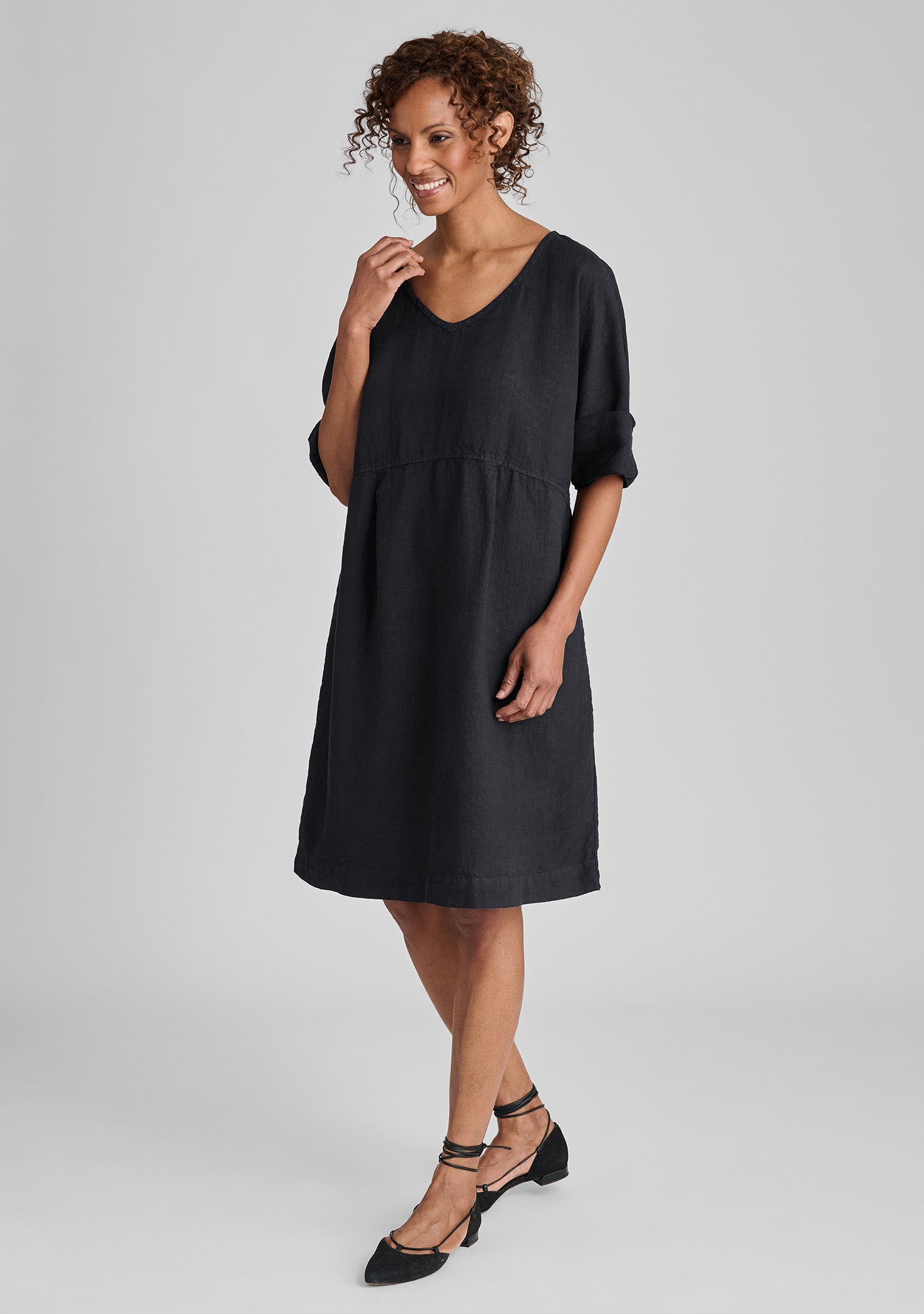 FLAX linen dress in black