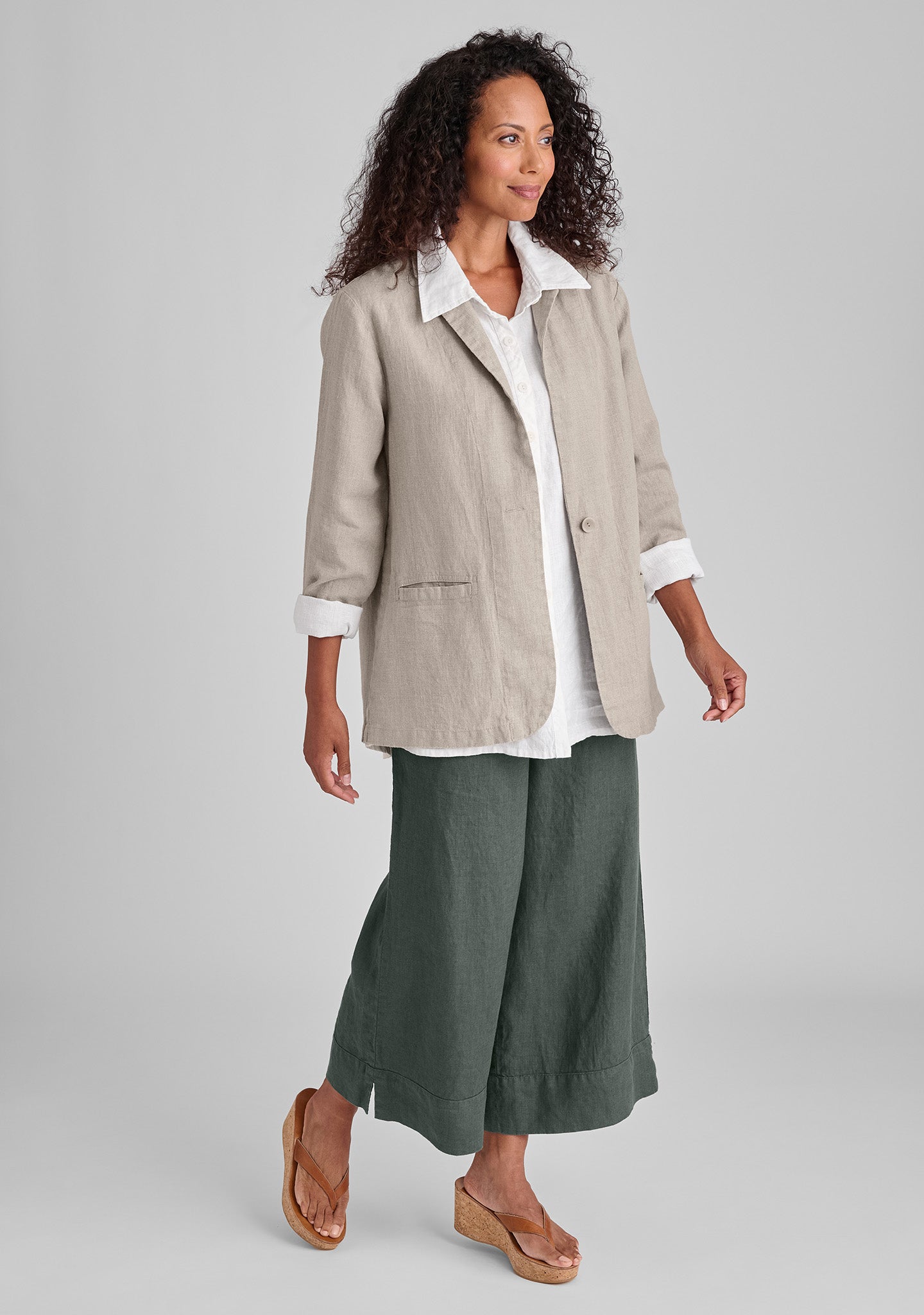 kates blazer linen jacket natural