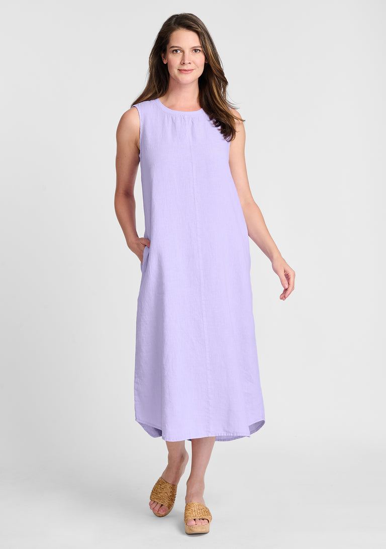 FLAX linen dress in purple