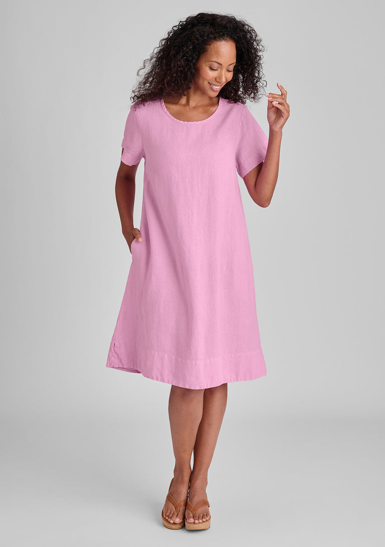 FLAX linen dress in pink