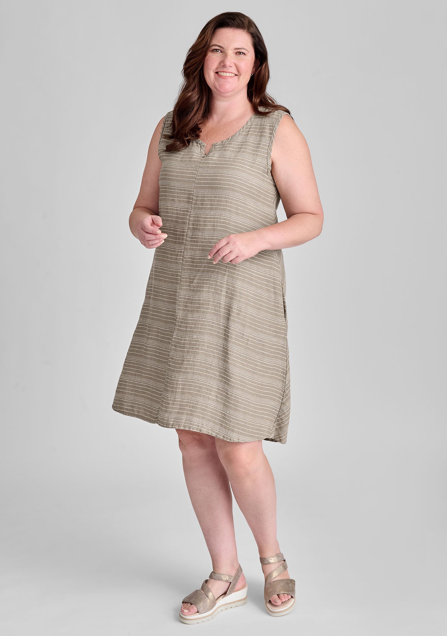 FLAX linen dress in natural