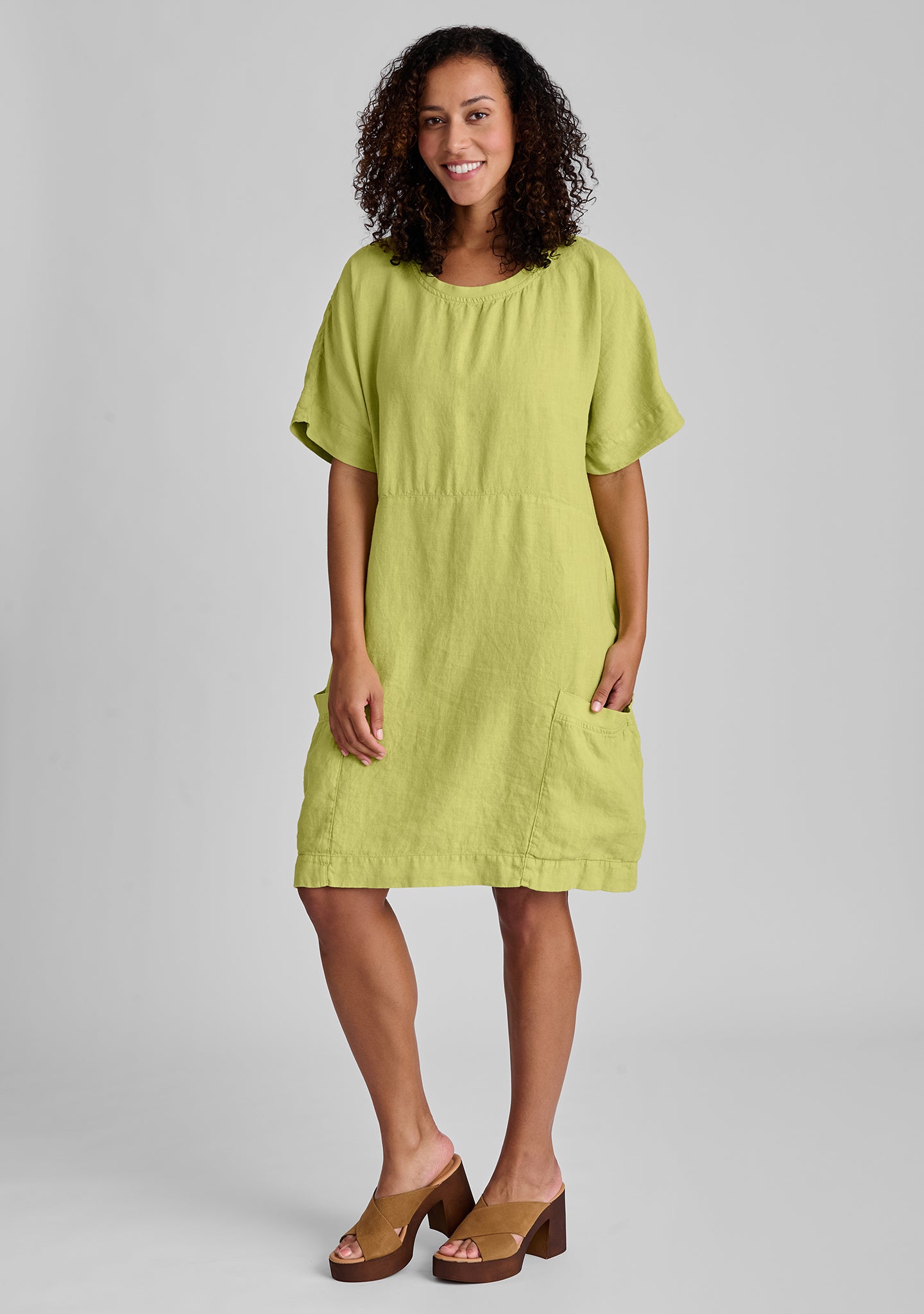 FLAX linen dress in green