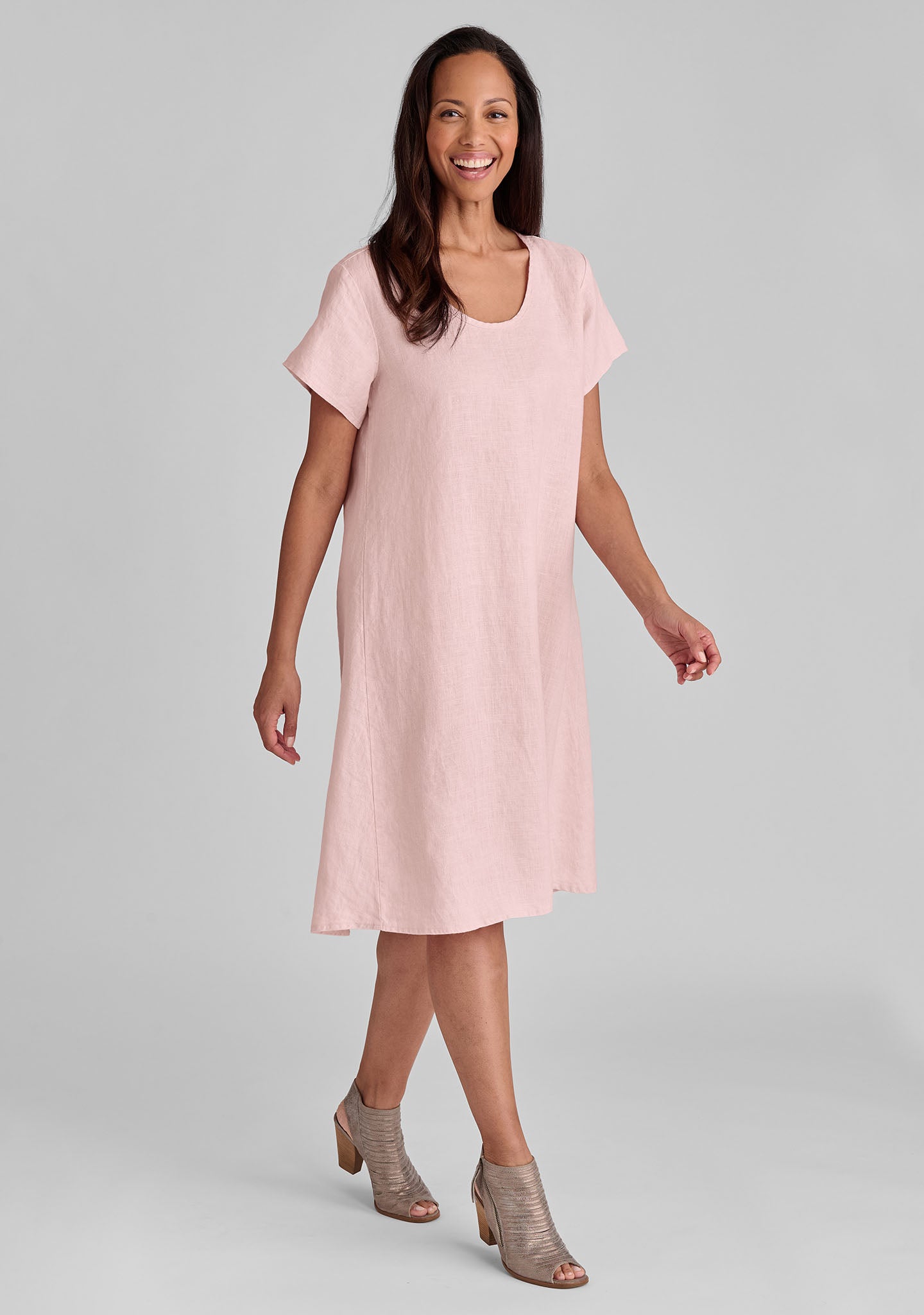 FLAX linen dress in pink