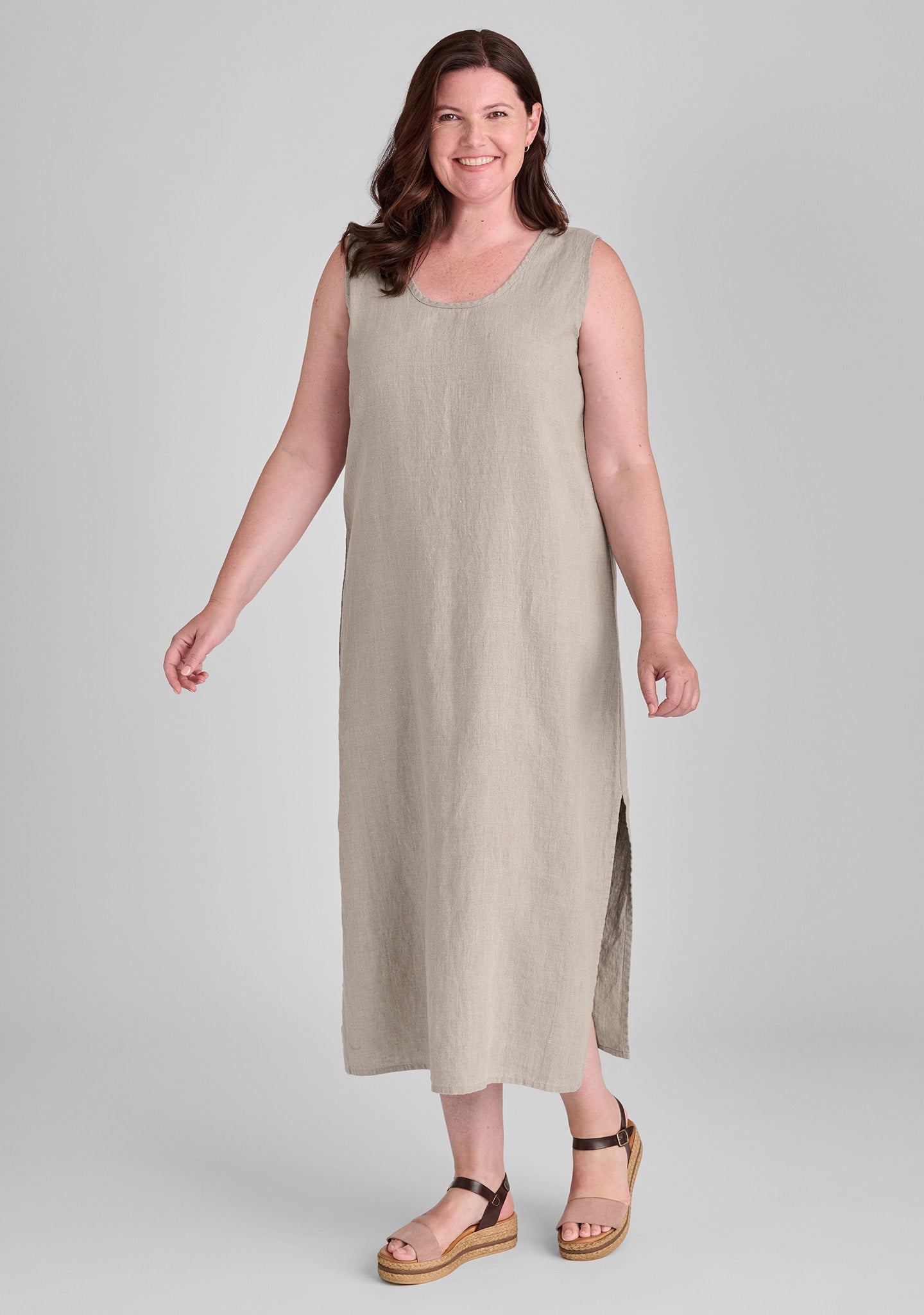 FLAX linen dress in natural