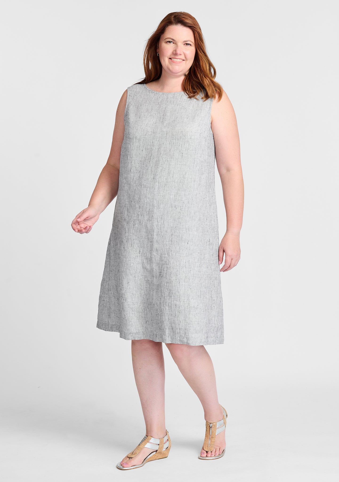 FLAX linen dress in grey