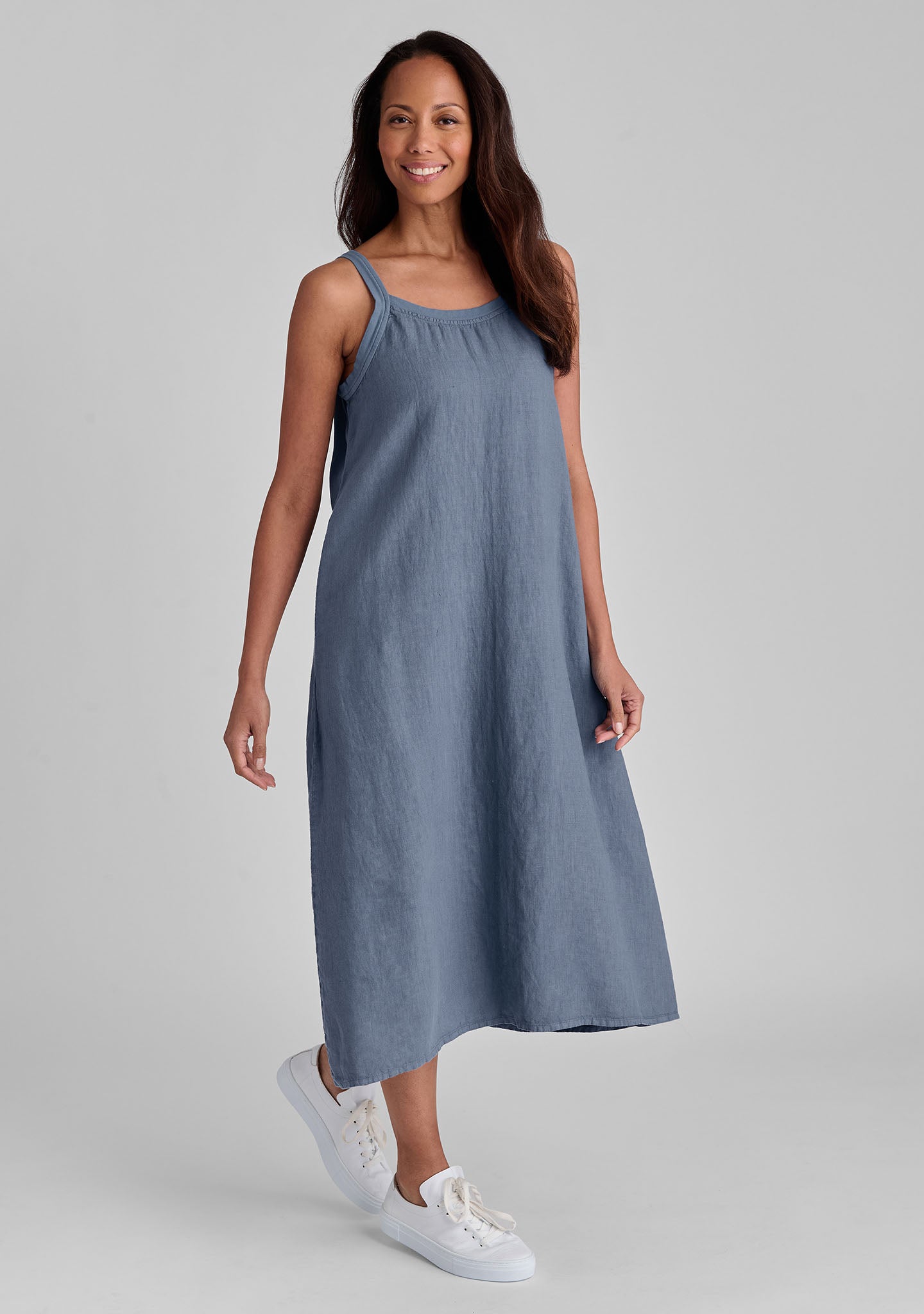 FLAX linen dress in blue