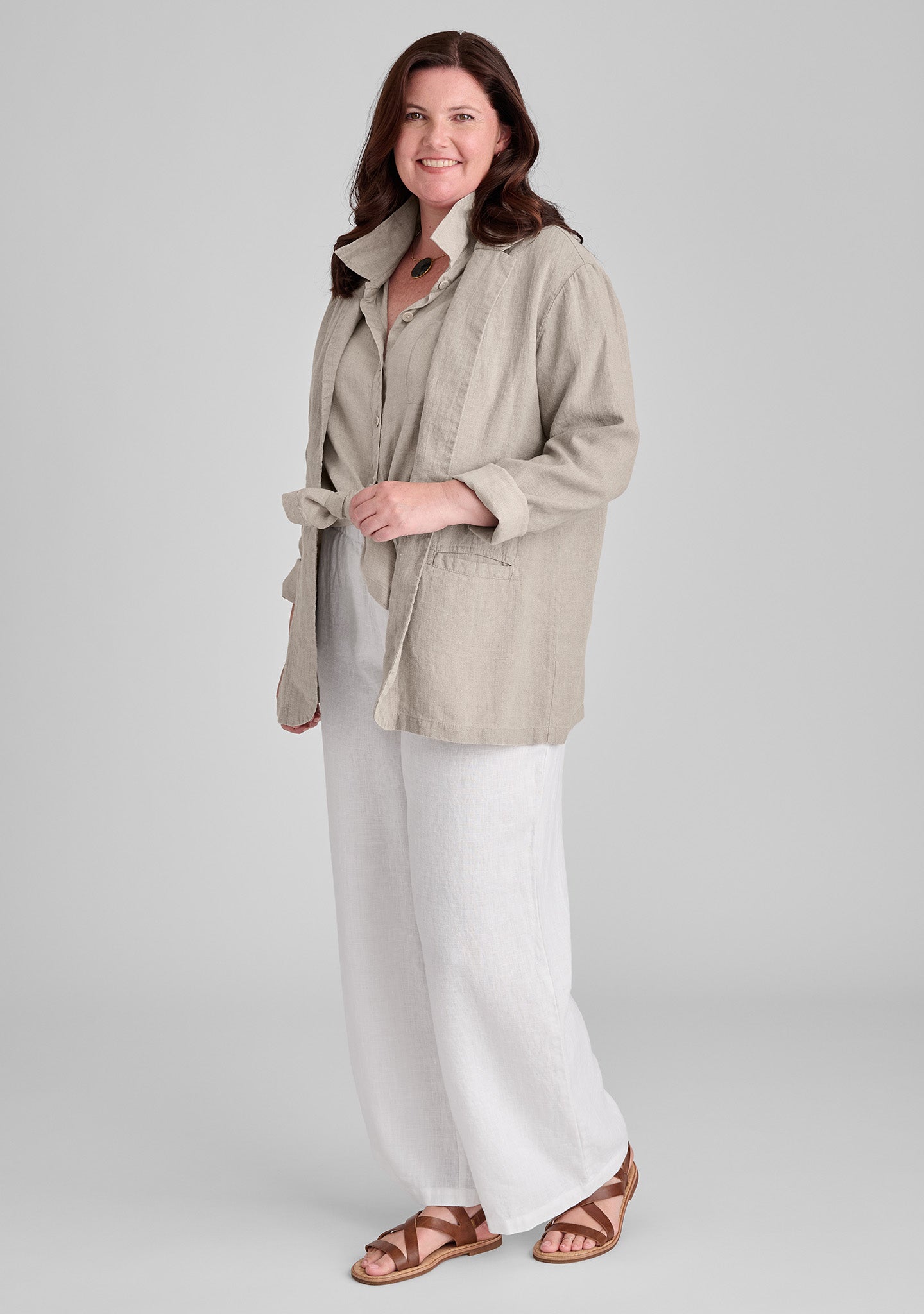 kates blazer linen jacket details