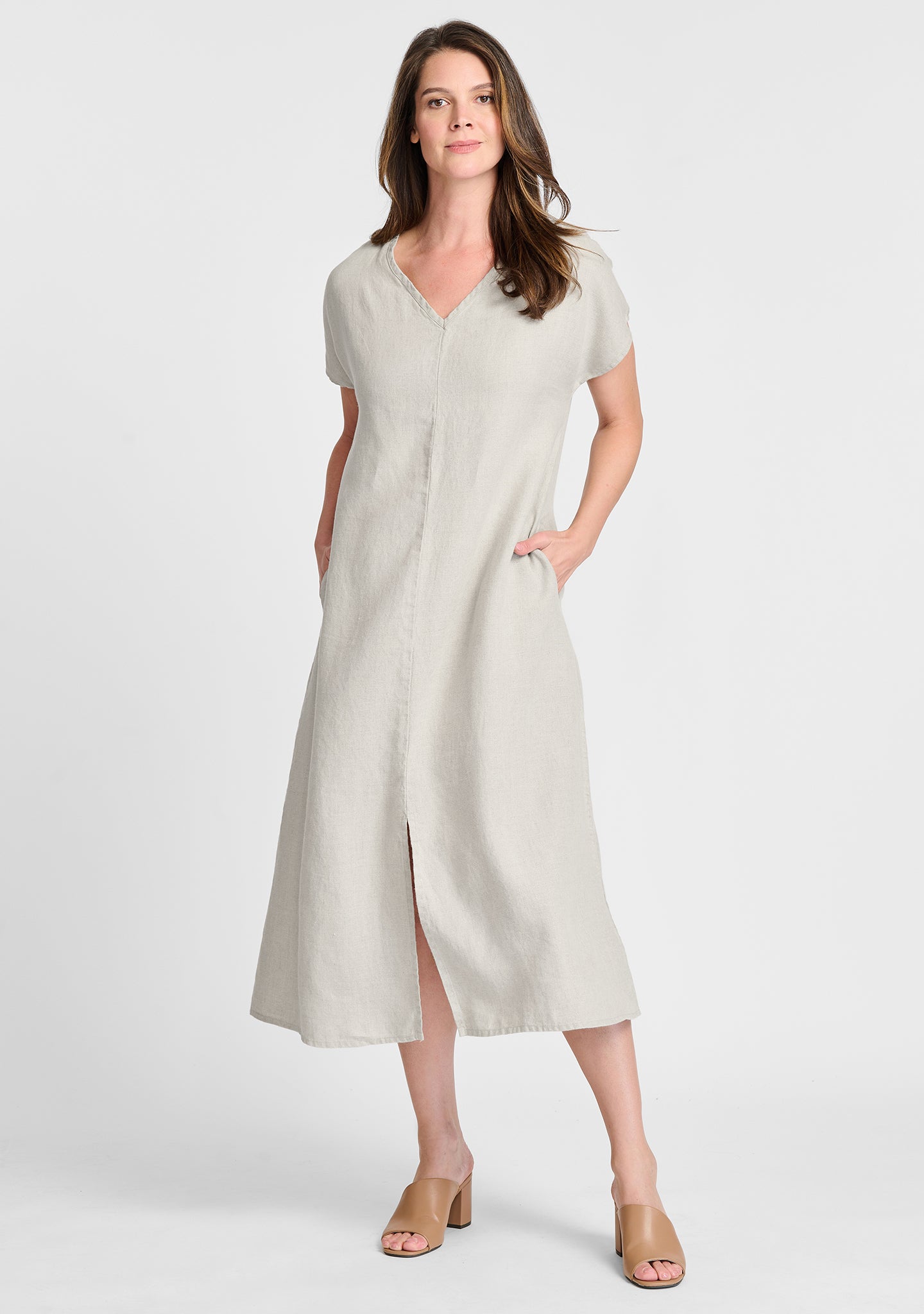 FLAX linen dress in natural