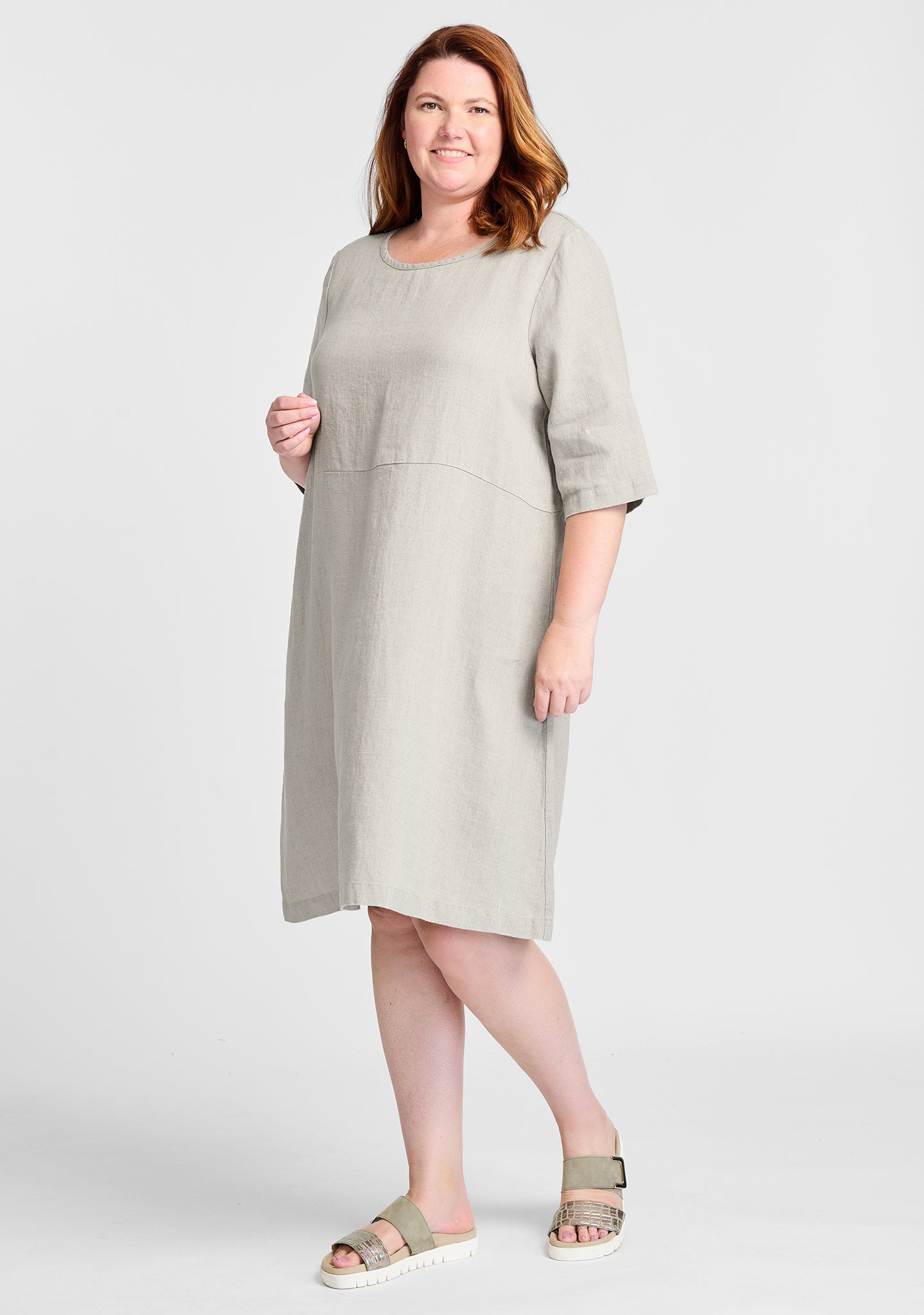 FLAX linen dress in natural