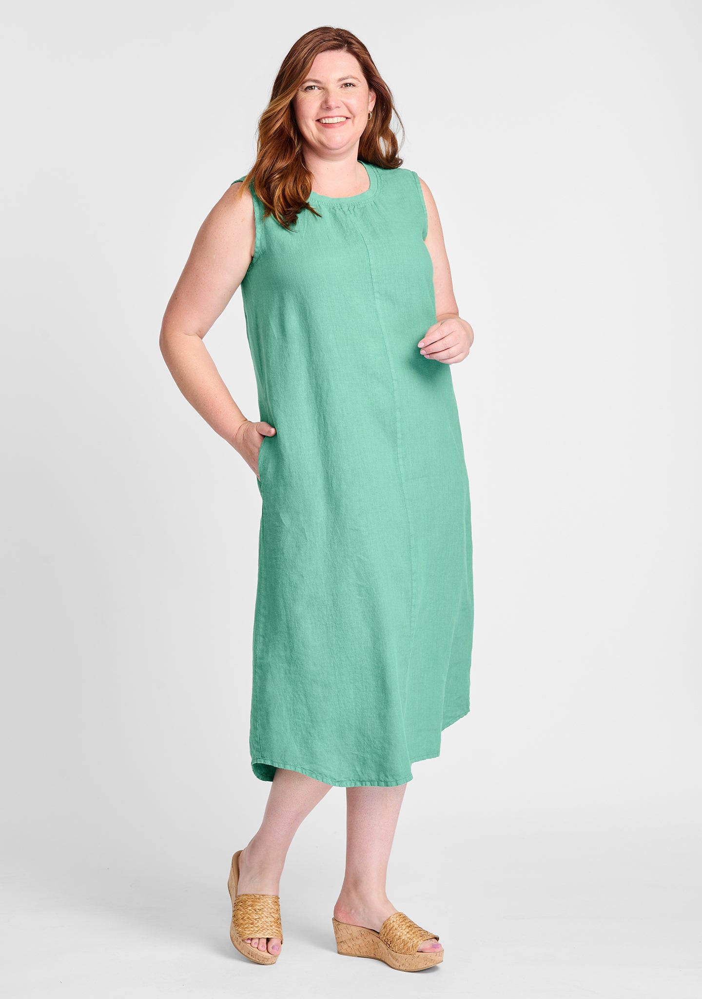 FLAX linen dress in green