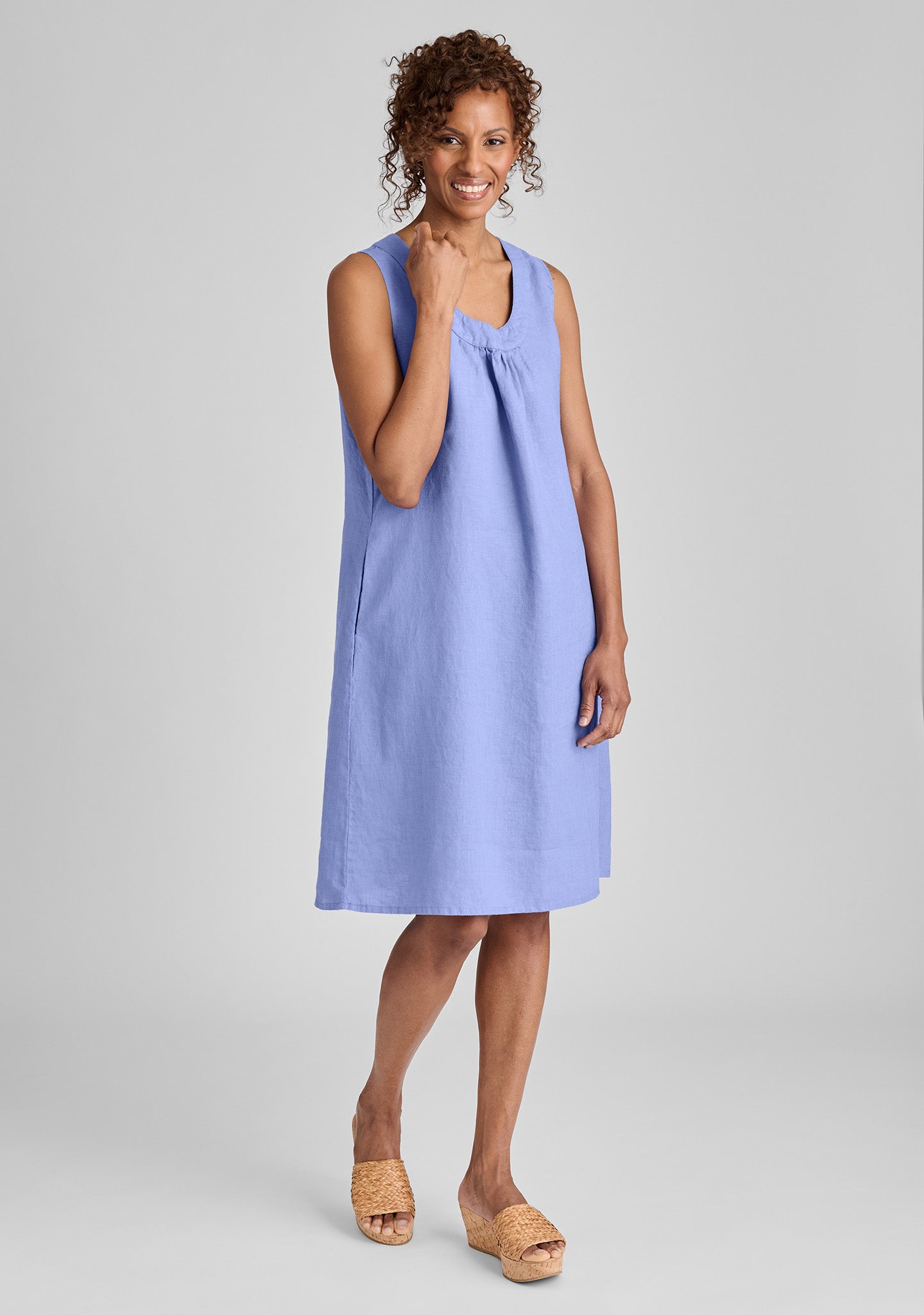 FLAX linen dress in blue