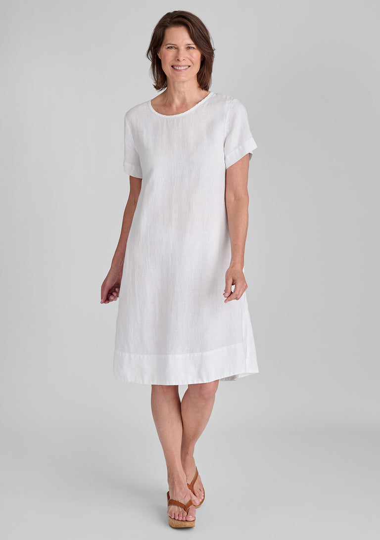 FLAX linen dress in white