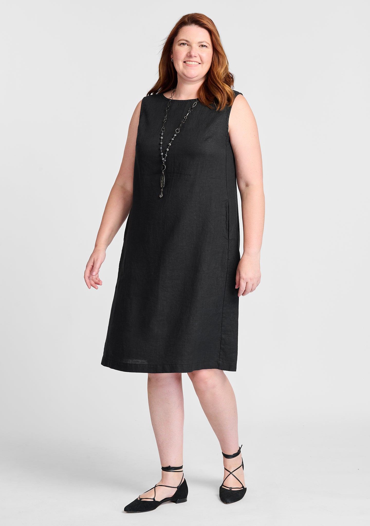 FLAX linen dress in black