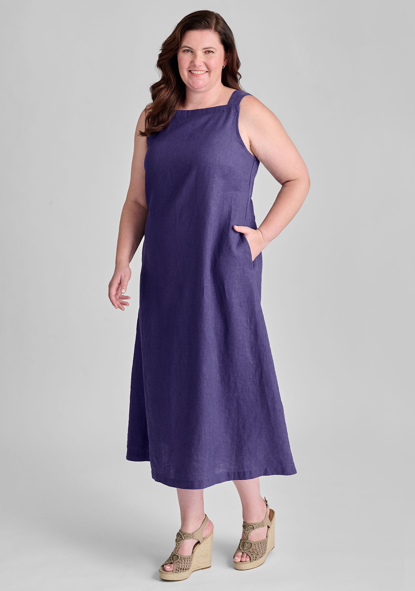 FLAX linen dress in blue