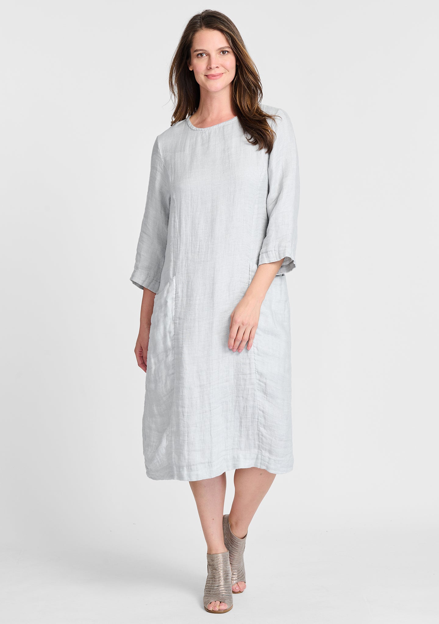 FLAX linen dress in grey