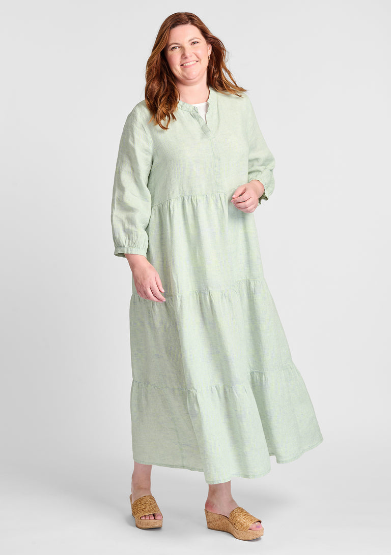 FLAX linen dress in green