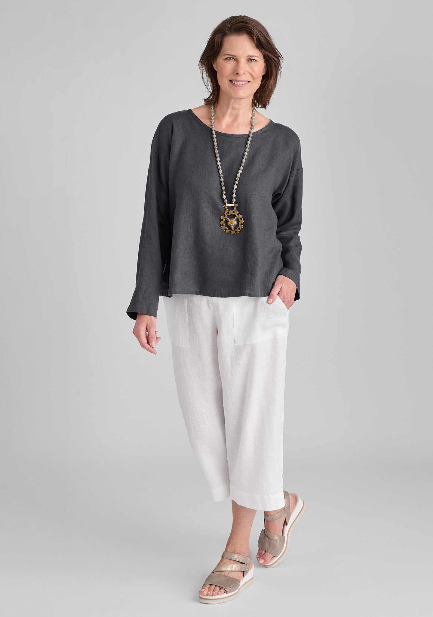 Easy Tee - Long Sleeve Linen Shirt - FINAL SALE - Nine Iron