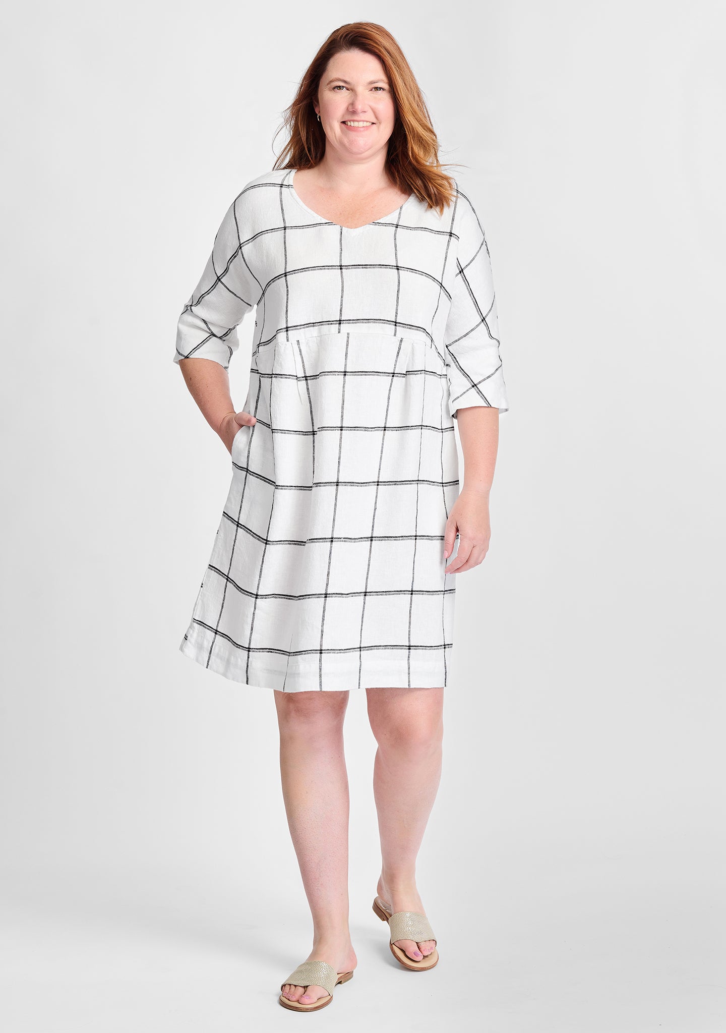 FLAX linen dress in white